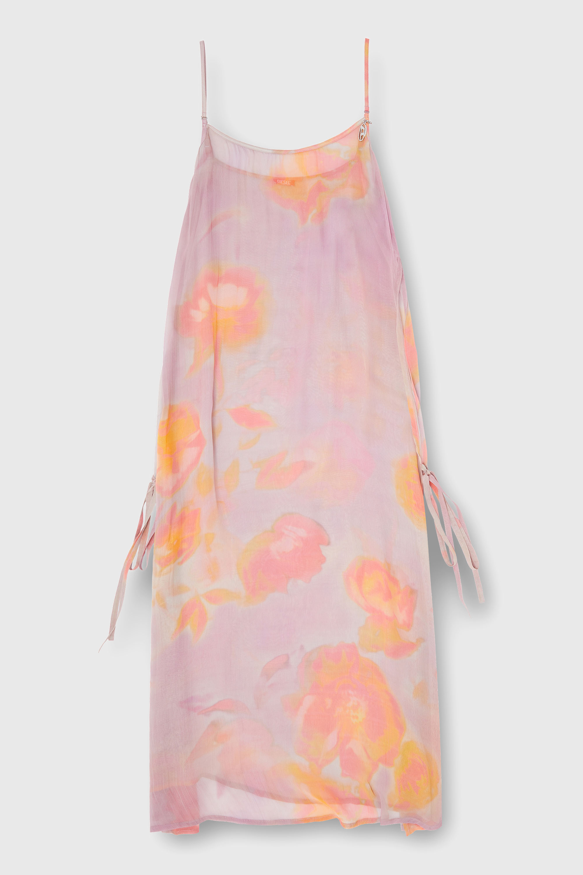 Diesel - VANYA-UTLT, Damen Strandkleid aus Chiffon mit Blumenmuster in Lila - 2