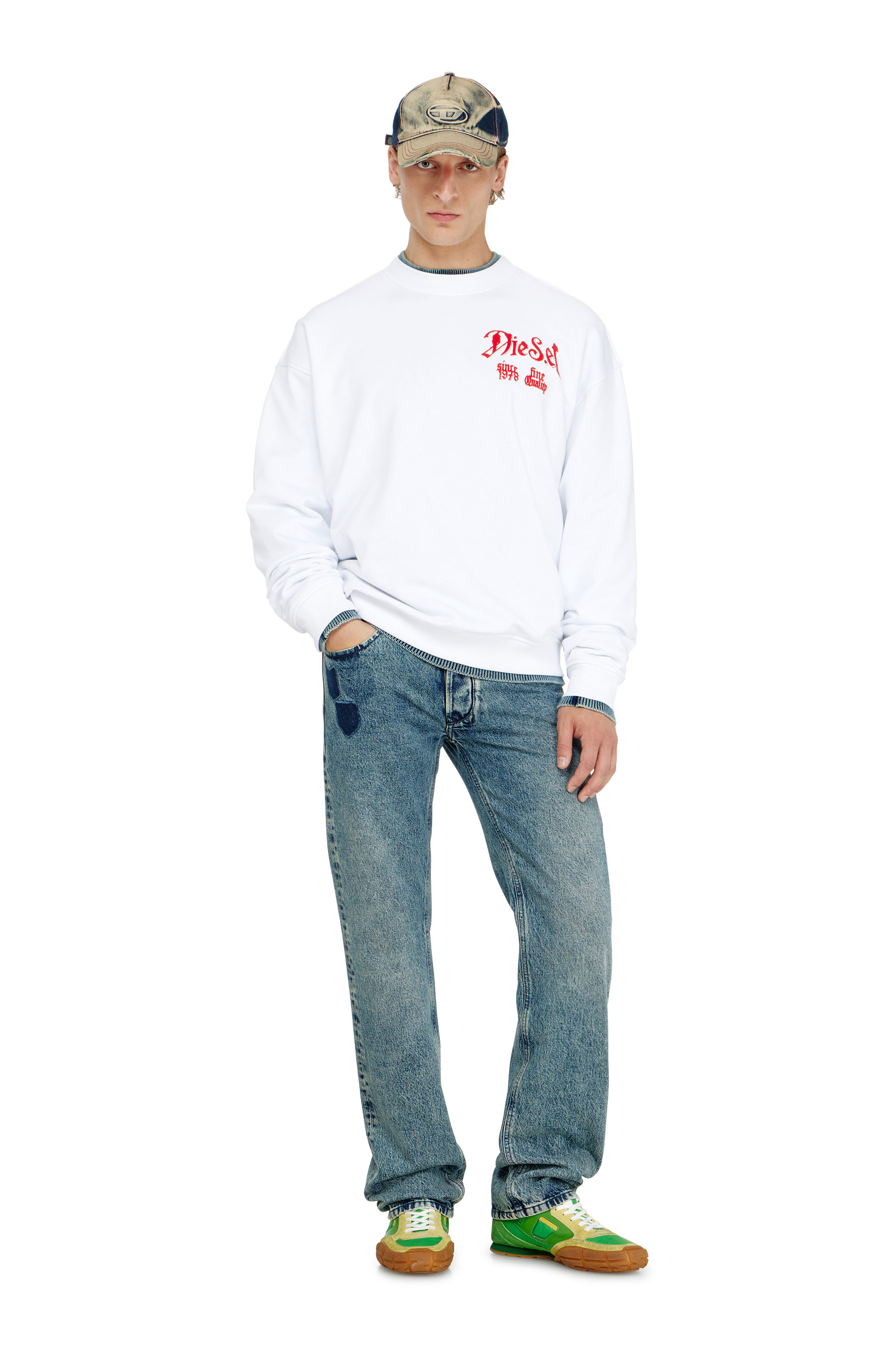 Diesel - S-BOXT-AA2, Herren Sweatshirt aus Baumwolle mit Flockprint in null - 2