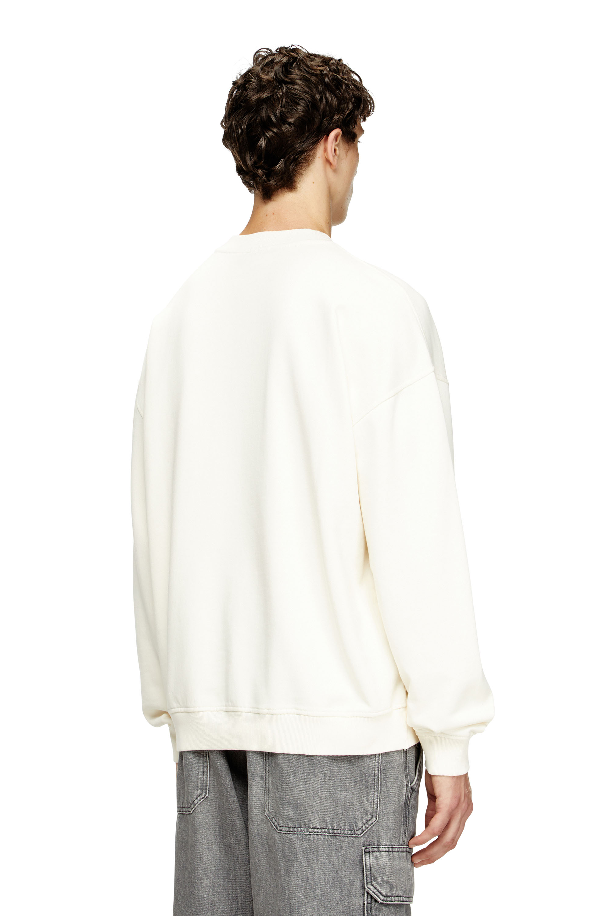 Diesel - S-BOXT-N5, Herren Sweatshirt mit beflocktem Distressed-Logo in Weiss/Schwarz - 4
