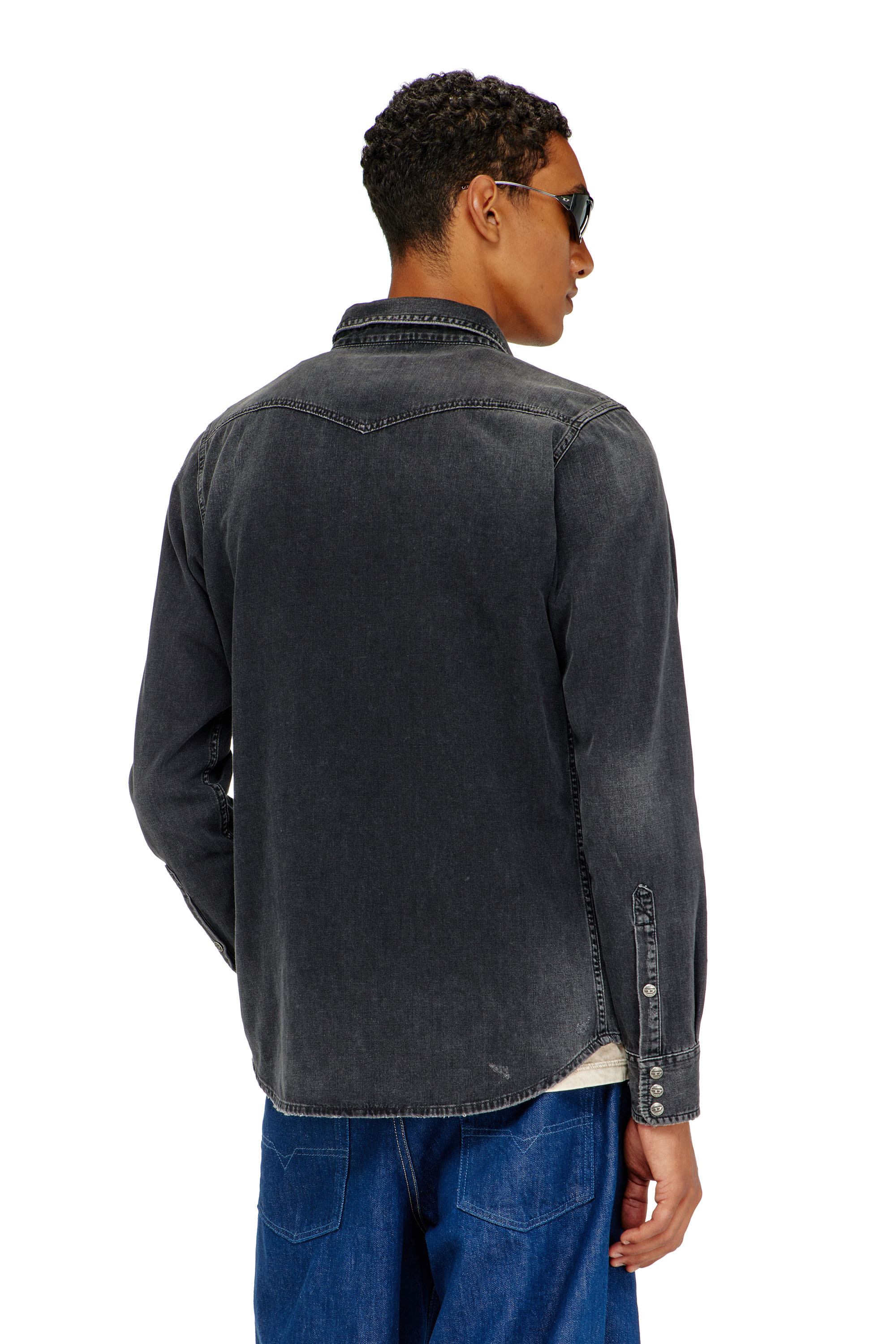 Diesel - D-VEGA, Herren Overshirt aus Denim in Schwarz - 4