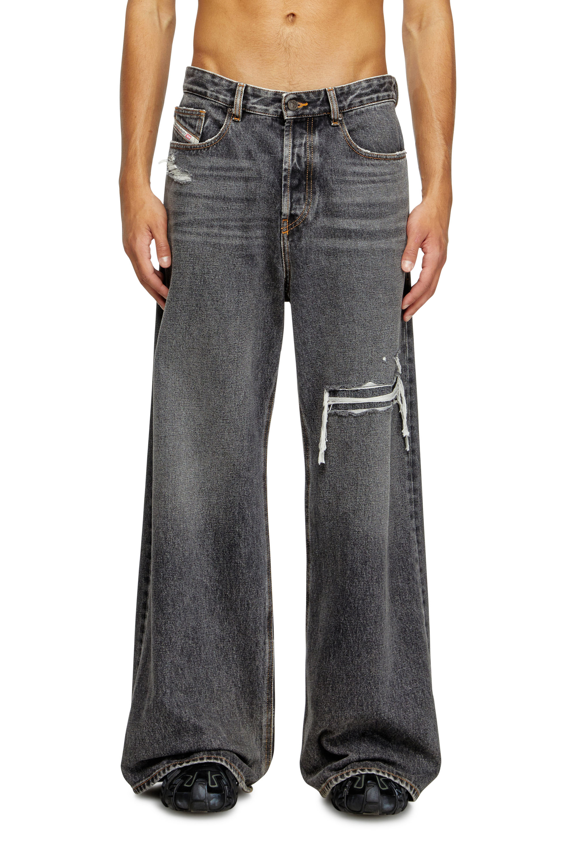 Diesel - Herren Relaxed Jeans D-Rise 007F6, Schwarz/Dunkelgrau - 1