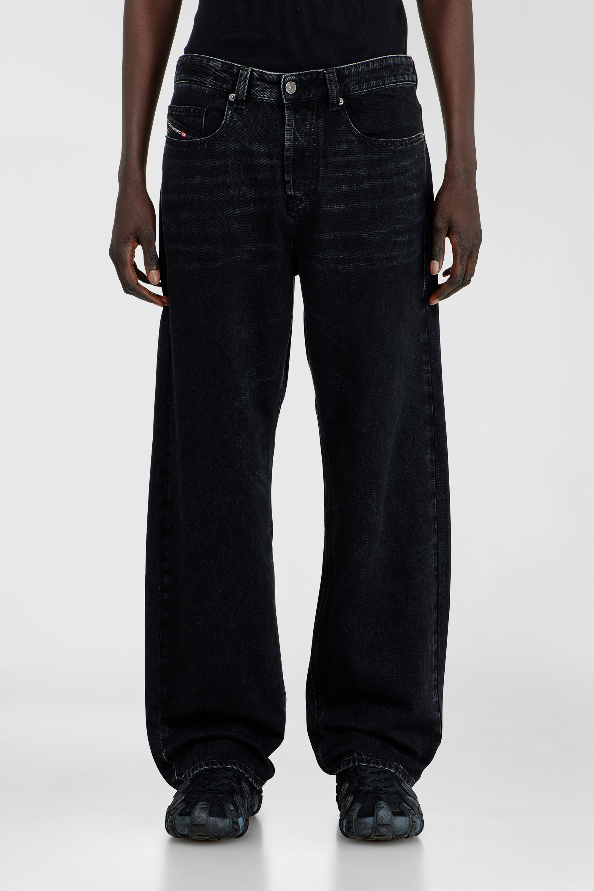 Diesel - Herren Relaxed Jeans 2001 D-Macro 09P09, Schwarz/Dunkelgrau - 1