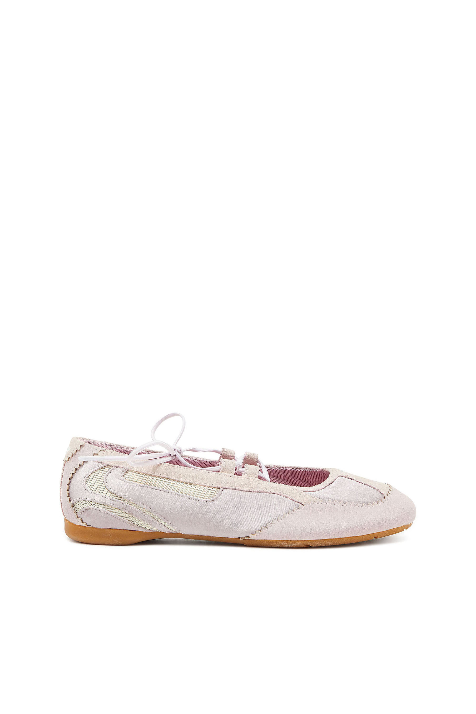 Diesel - D-MILE BALLERINA LACE UP II W, Damen D-Mile &ndash; Ballerinaschn&uuml;rschuhe aus Leder und Mesh in Rosa - 1