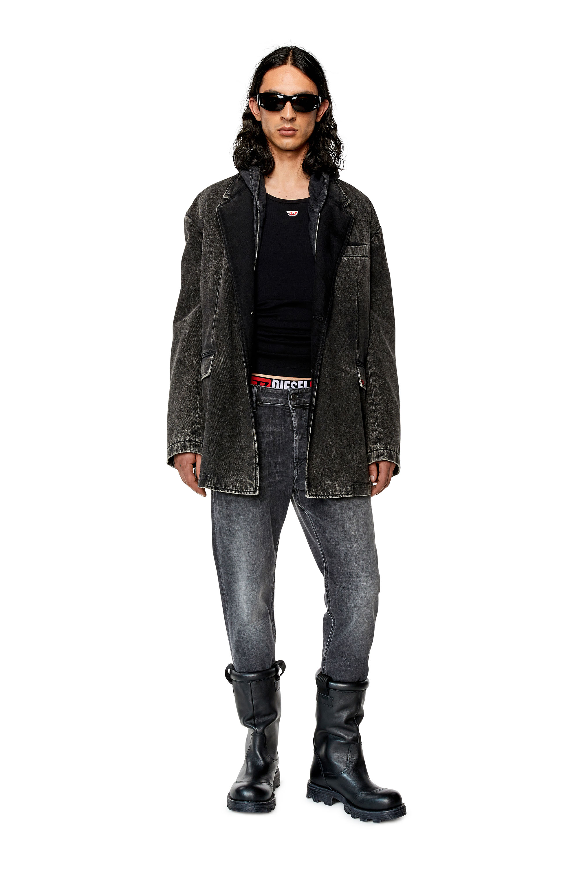 Diesel - D-Luster 09G82 Slim Jeans, Schwarz/Dunkelgrau - Image 4