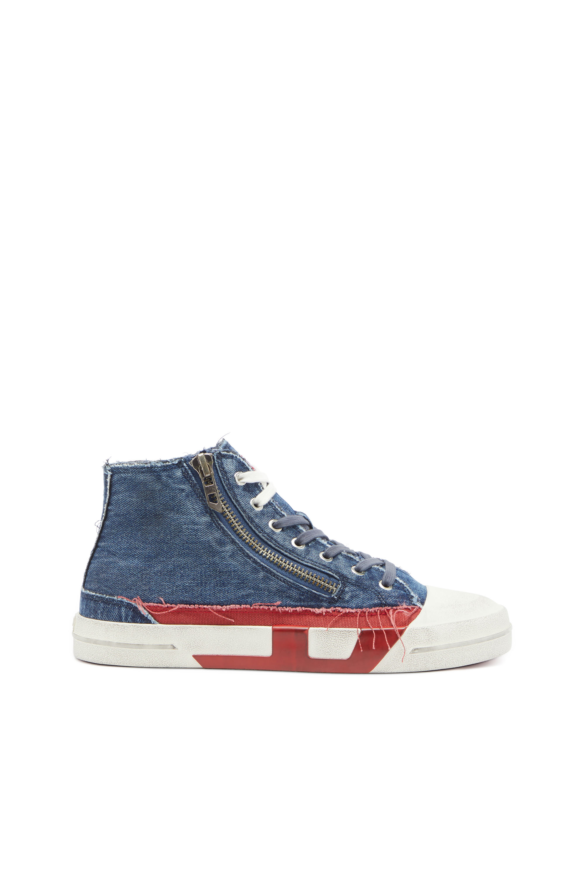 Diesel - S-D-VERSE ZIP MID II, Herren S-D-Verse - Denim-Sneaker mit D-Logo in Mittelblau - 1