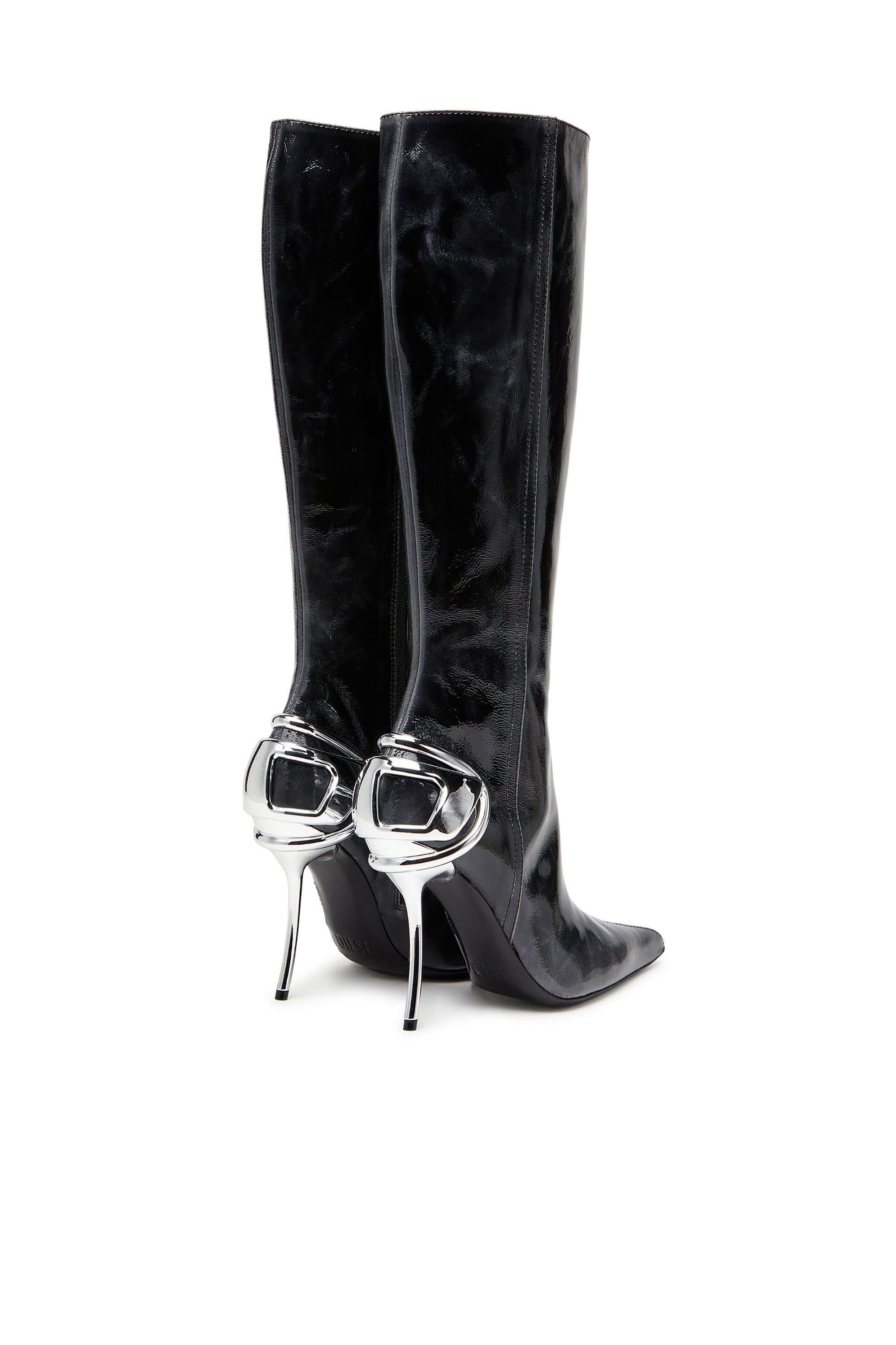 Diesel - D-TEN&HALF HB, Damen D-Ten&Half - Kniehohe Lederstiefel in Schwarz - 3