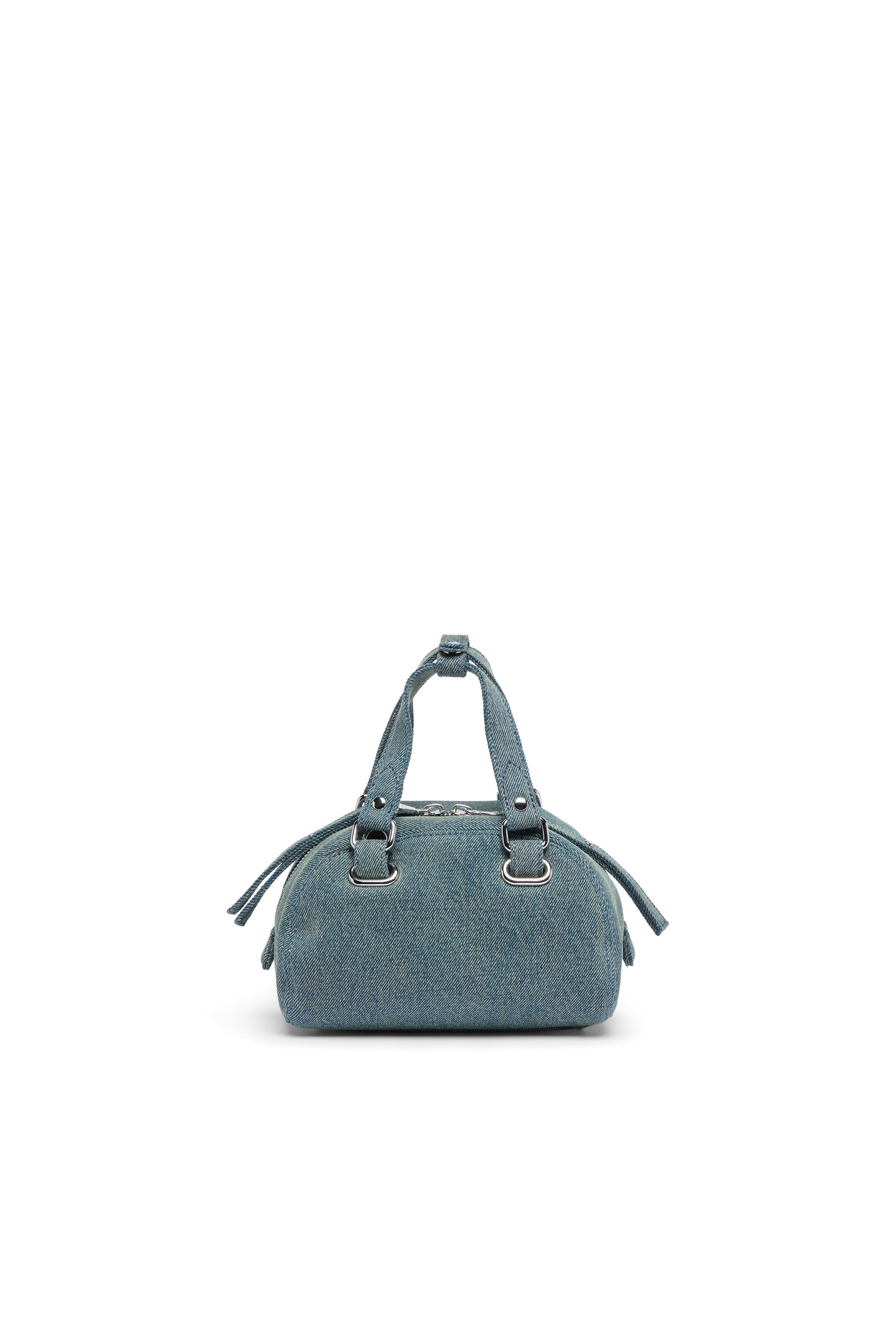 Diesel - 1DR DOME SOFT CROSSBODY, Unisex 1DR Dome-Kleine-Bowlingtasche aus Denim mit Oval D Logo in Hellblau - 2