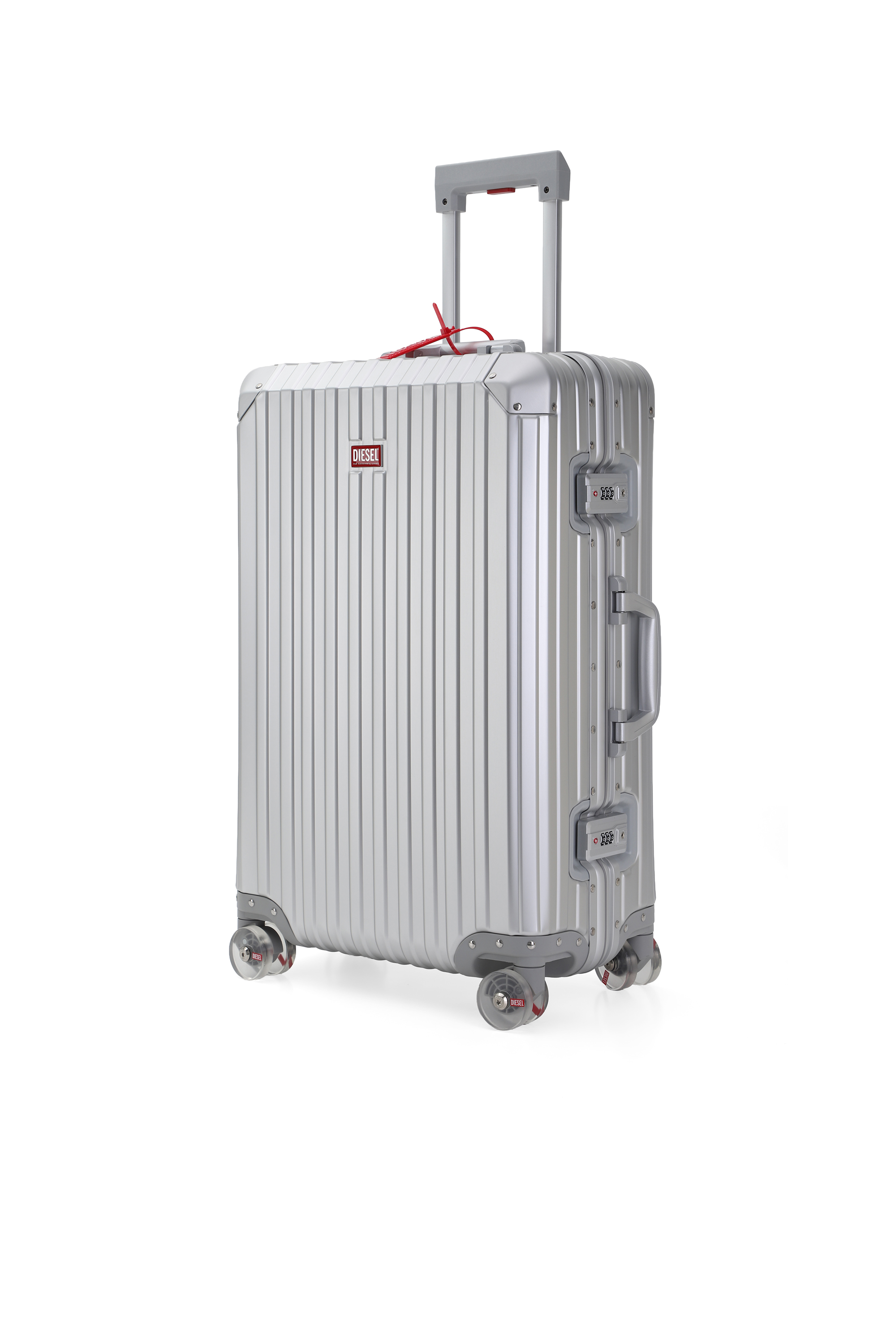 Diesel - DIESEL ALUMINUM TROLLEY- DSL002, Unisex Koffer aus Aluminium Gr&ouml;&szlig;e M in Silber - 5