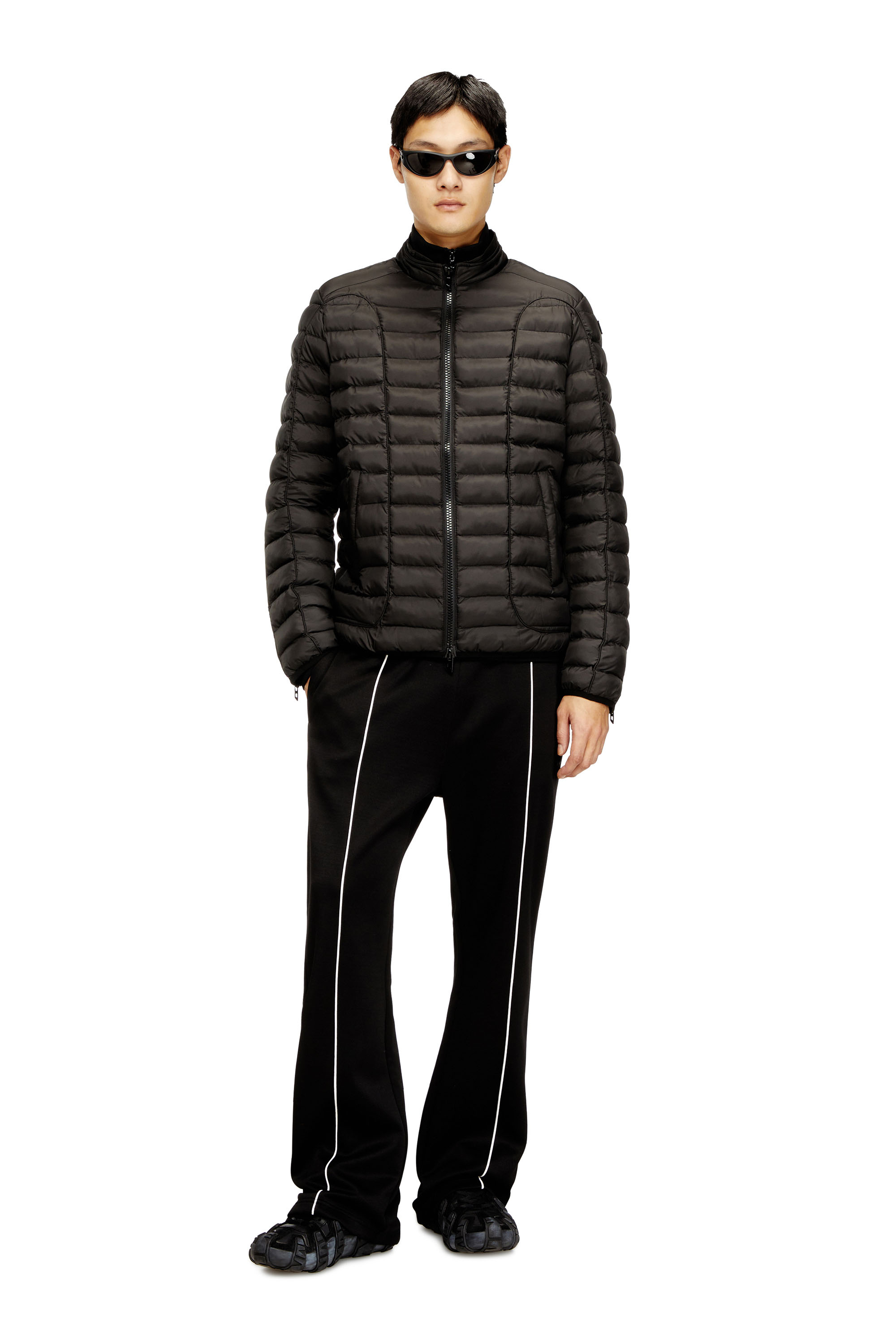 Diesel - W-PILOT, Herren Pufferjacke aus leichtem Nylon in Schwarz - 1