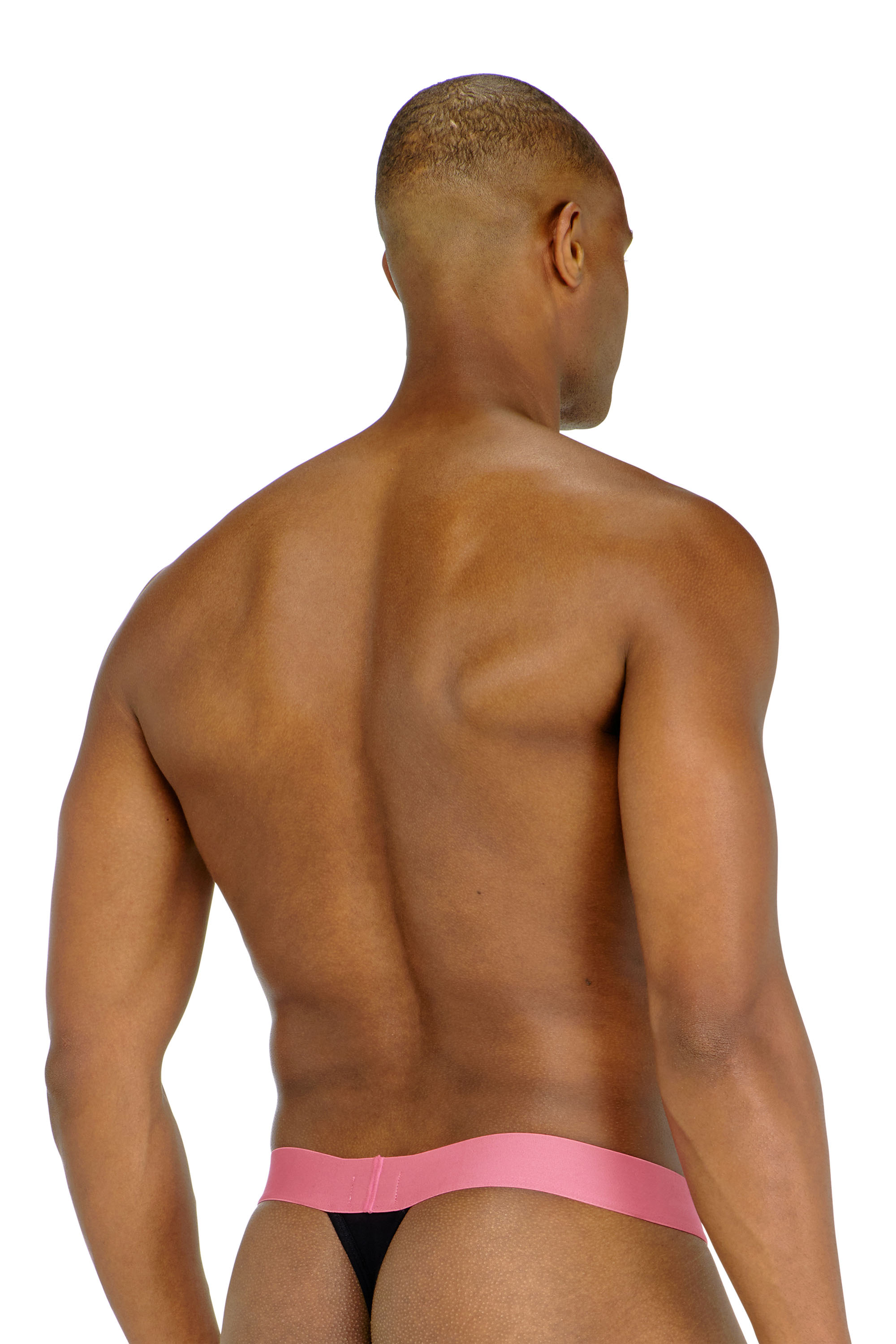 Diesel - FRITZ-D-POP-3PACK, Herren Dreierpack Tangas mit markantem Logo-Bund in Schwarz/Rosa - 3