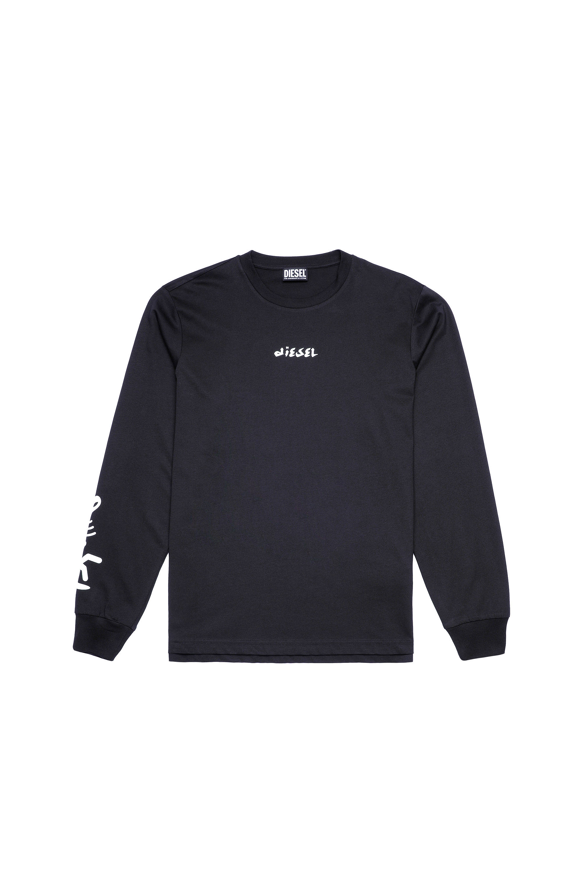 T-JUST-LS-SLITS-B53, Schwarz - T-Shirts