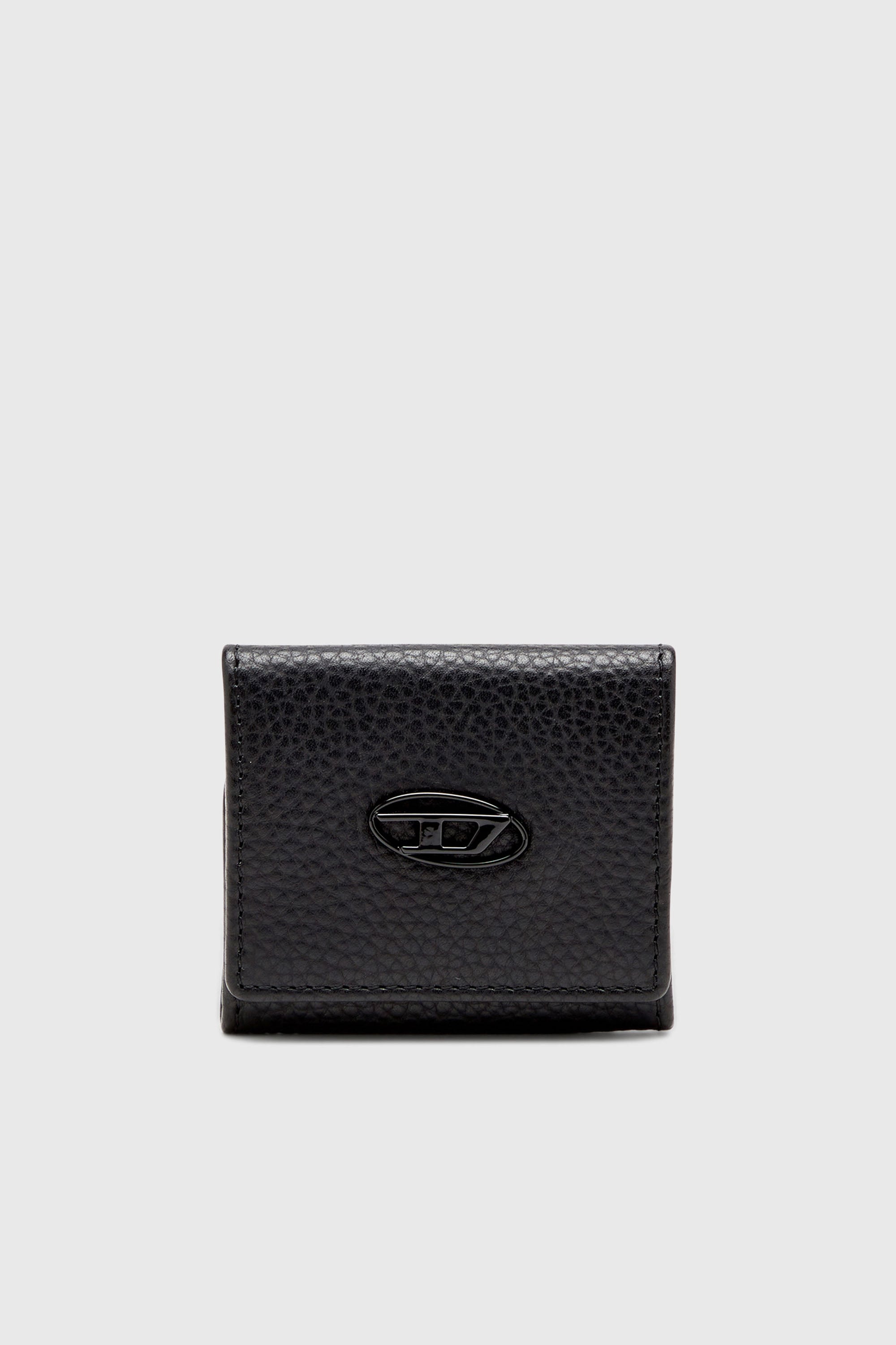 Diesel - HISSU EVO COIN CASE, Herren M&uuml;nzetui aus genarbtem Leder in Schwarz - 1