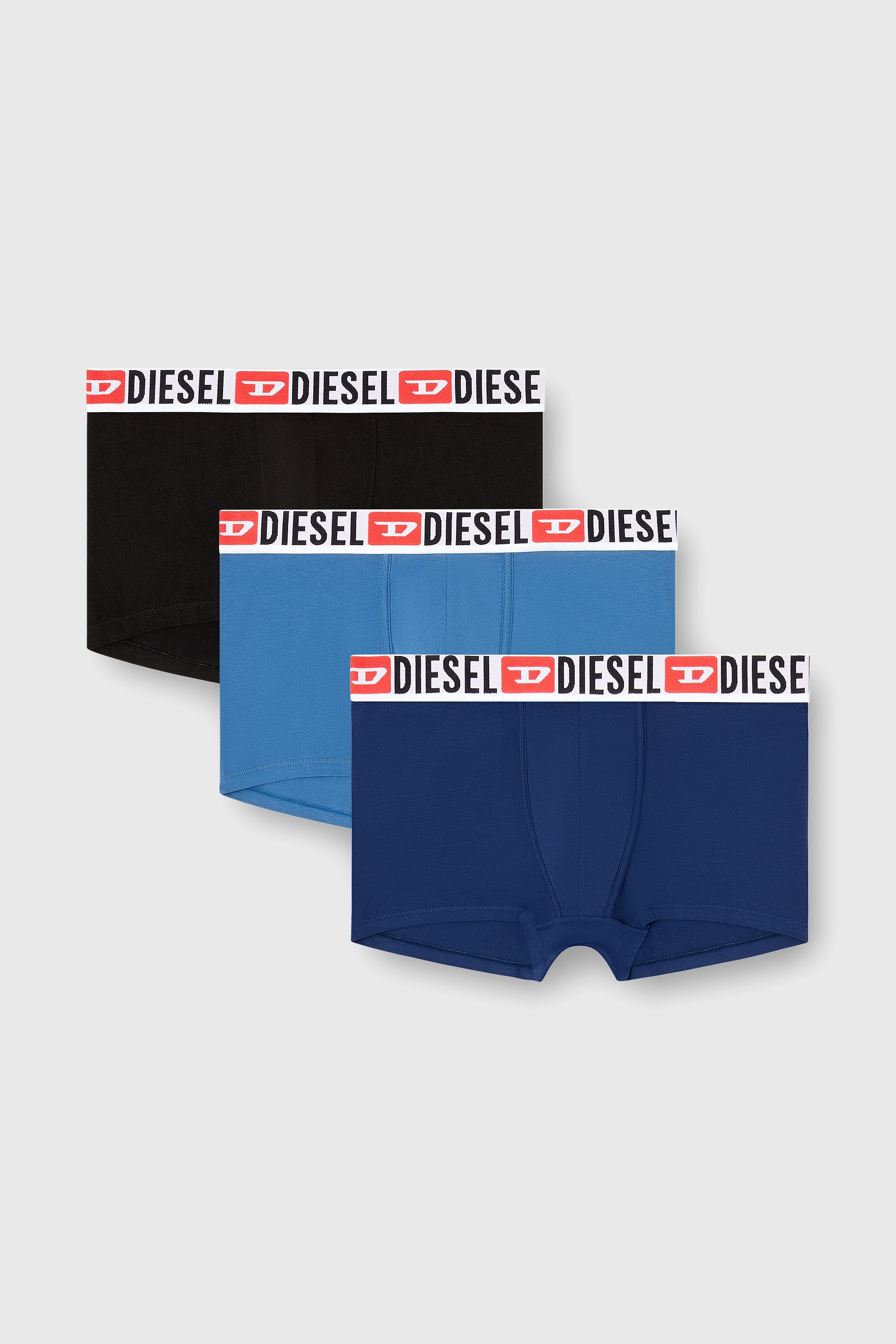 Diesel - UMBX-DAMIENTHREEPACK, Herren Retropants im Dreierpack mit umlaufendem Logo am Bund in Blau/Schwarz - 1