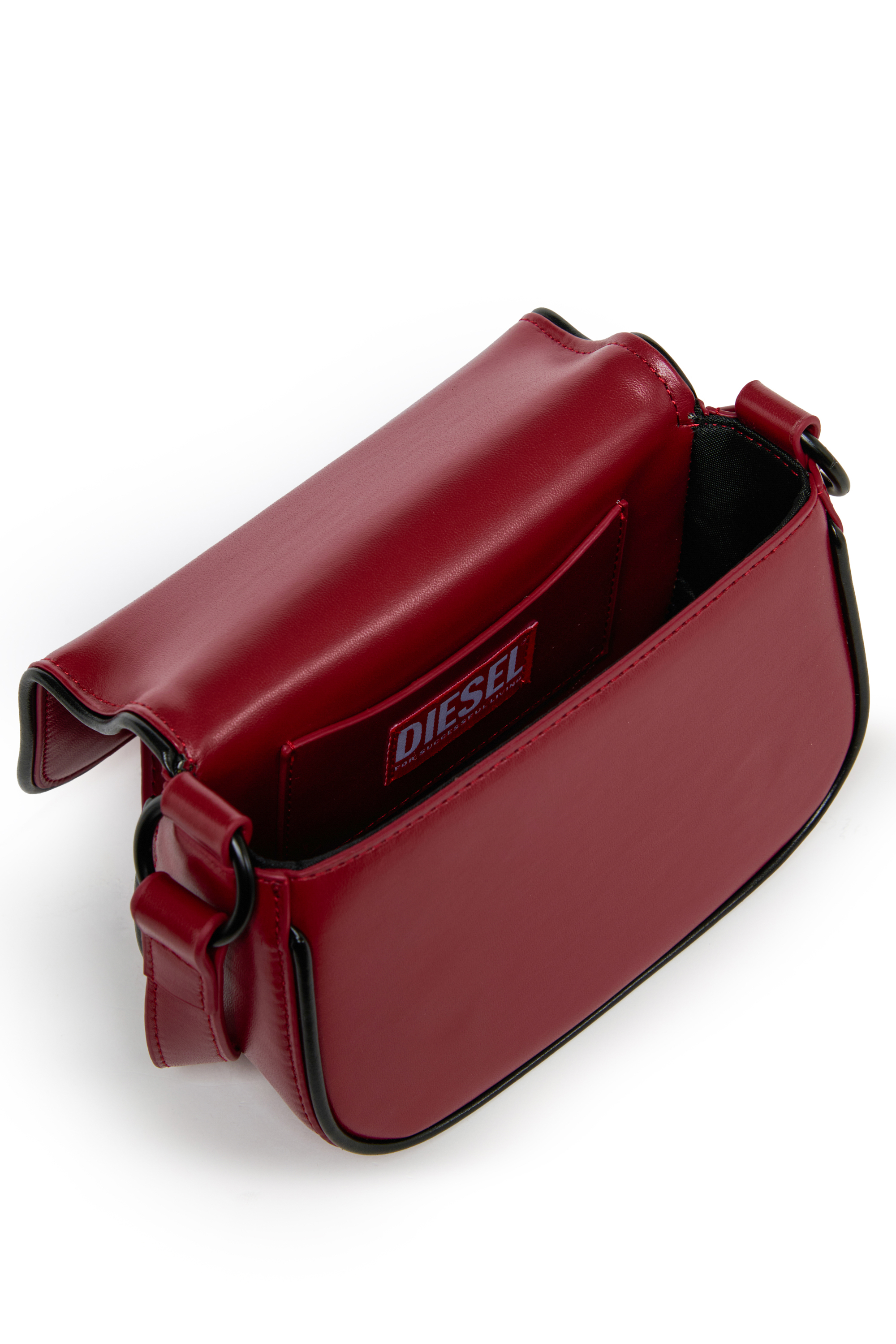 Diesel - WIRT, Damen WIRT - Crossbody-Tasche mit gepr&auml;gtem Oval D Logo in Rot - 4