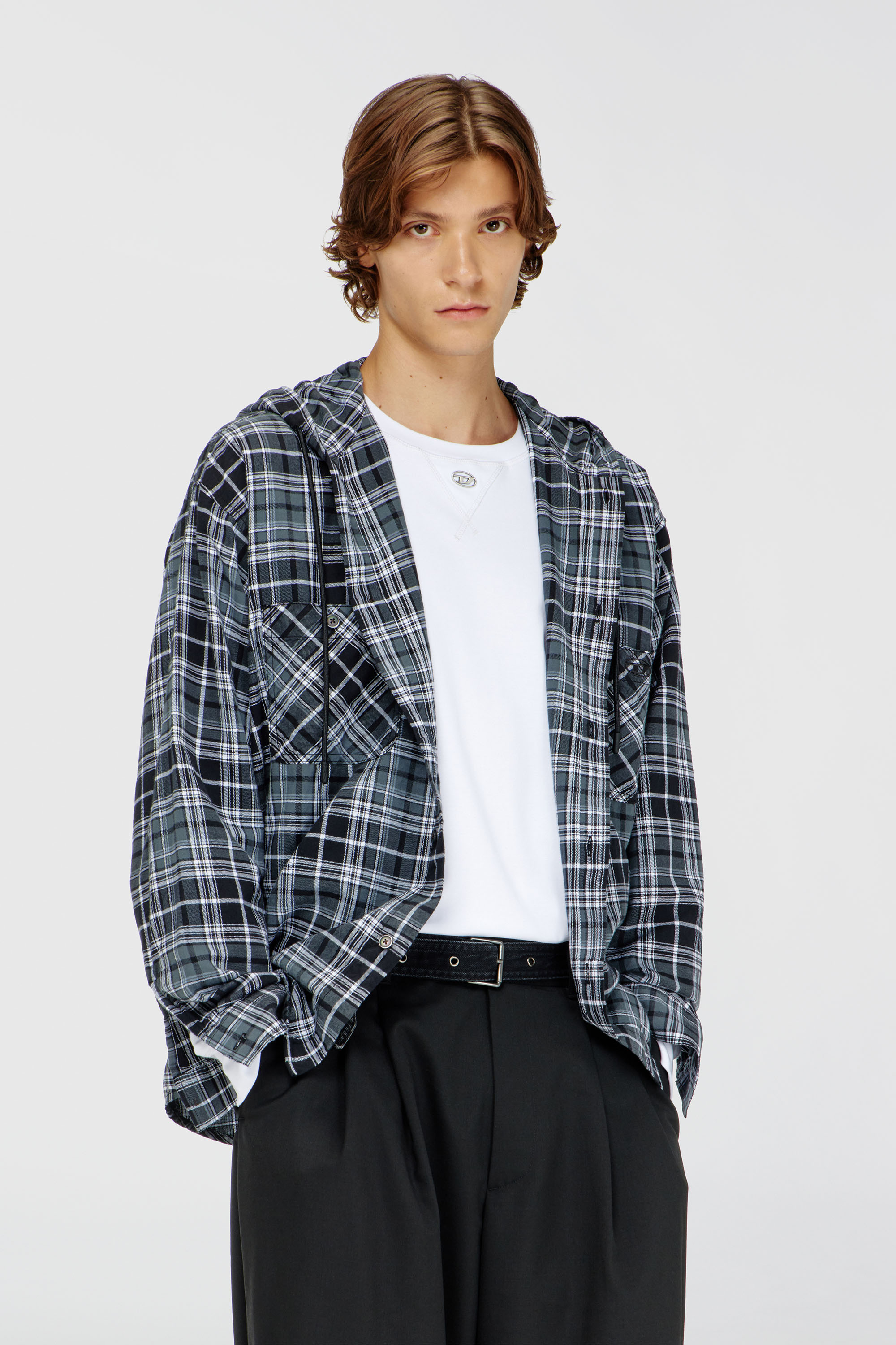 S-DRUM-HOODY-DGBT, Schwarz/Weiss