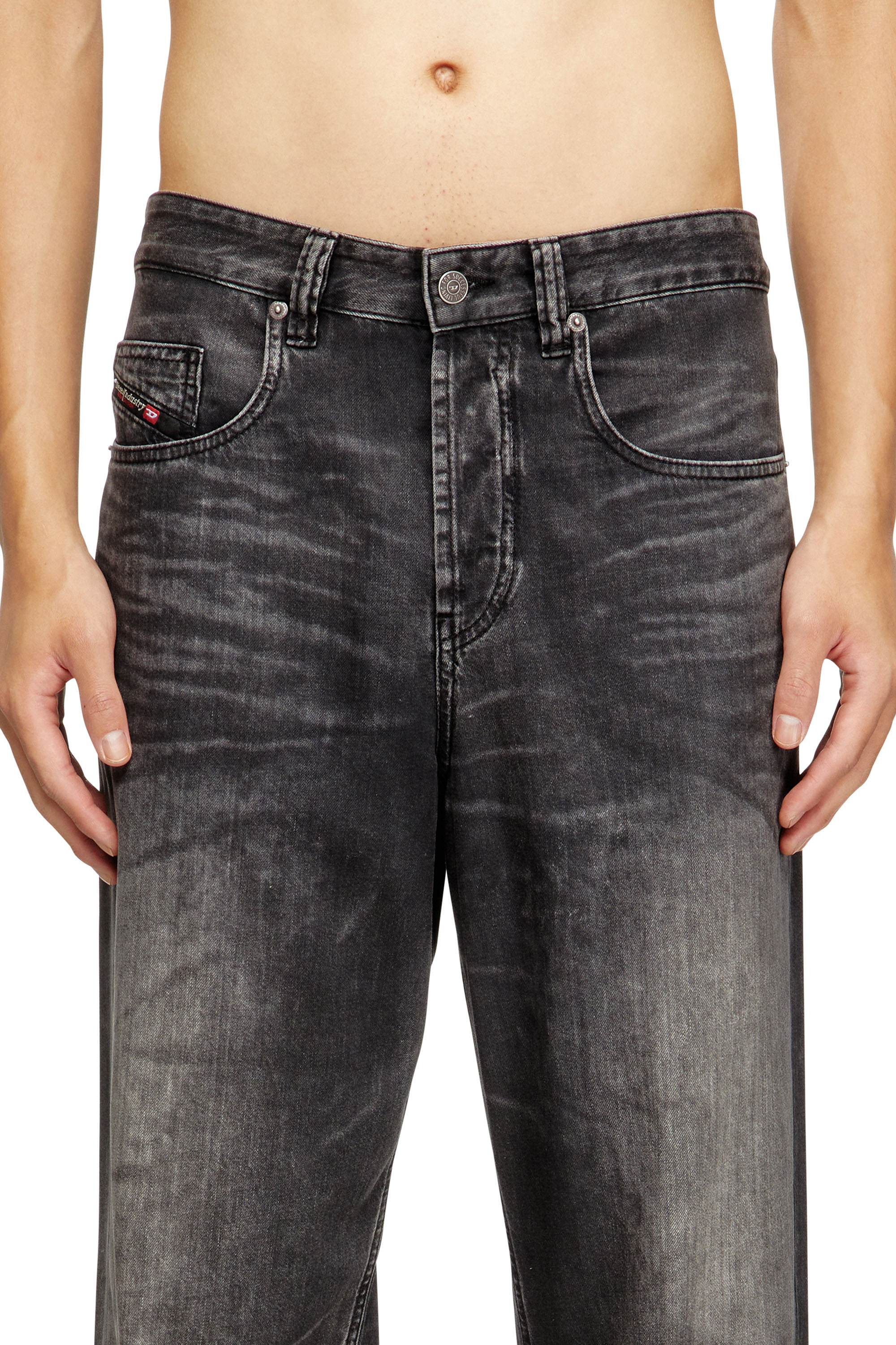 Diesel - Herren Relaxed Jeans 2001 D-Macro 0CEBC, Schwarz/Dunkelgrau - 5