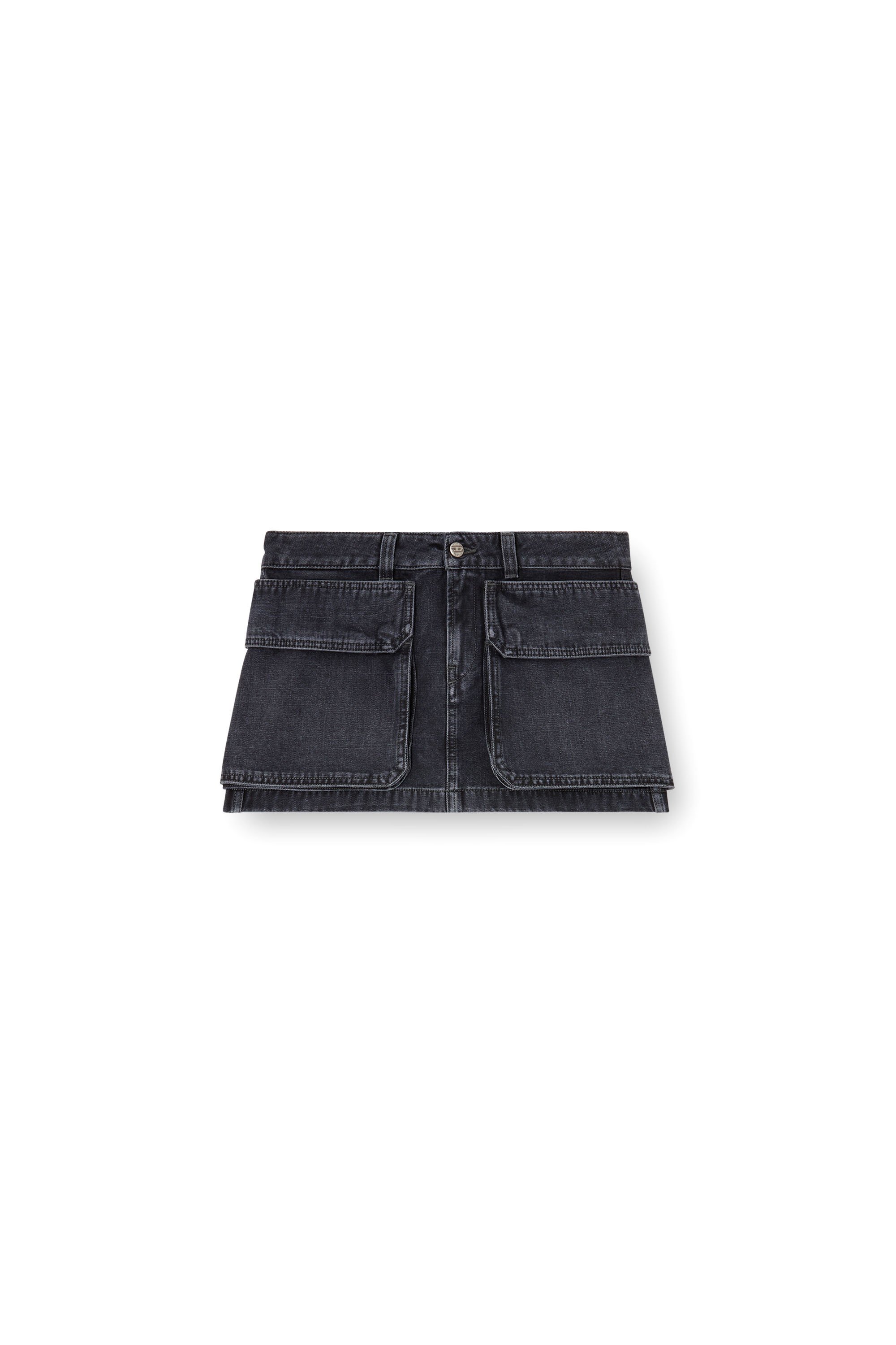 Diesel - DE-TON, Damen Mini-Rock aus Denim in Köperbindung in Schwarz - 3