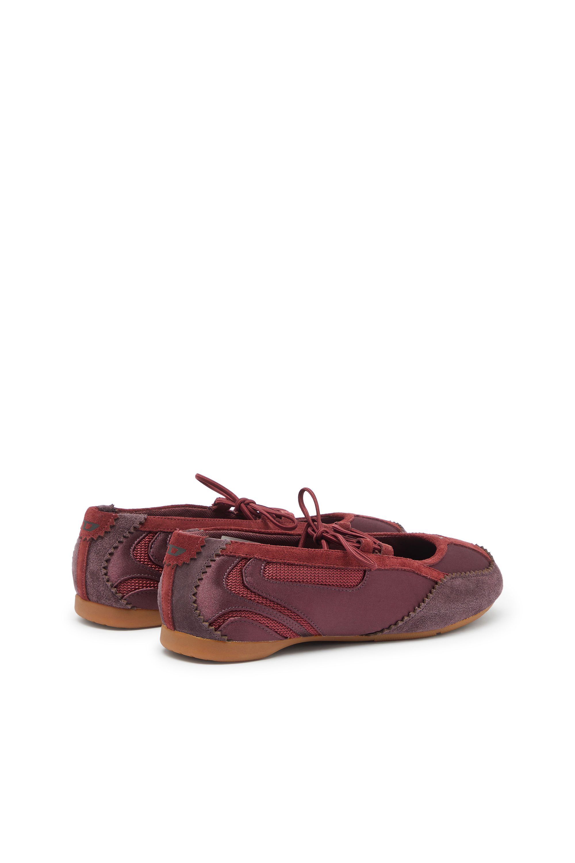 Diesel - D-MILE BALLERINA LACE UP II W, Damen D-Mile &ndash; Ballerinaschn&uuml;rschuhe aus Leder und Mesh in Burgunderrot - 3