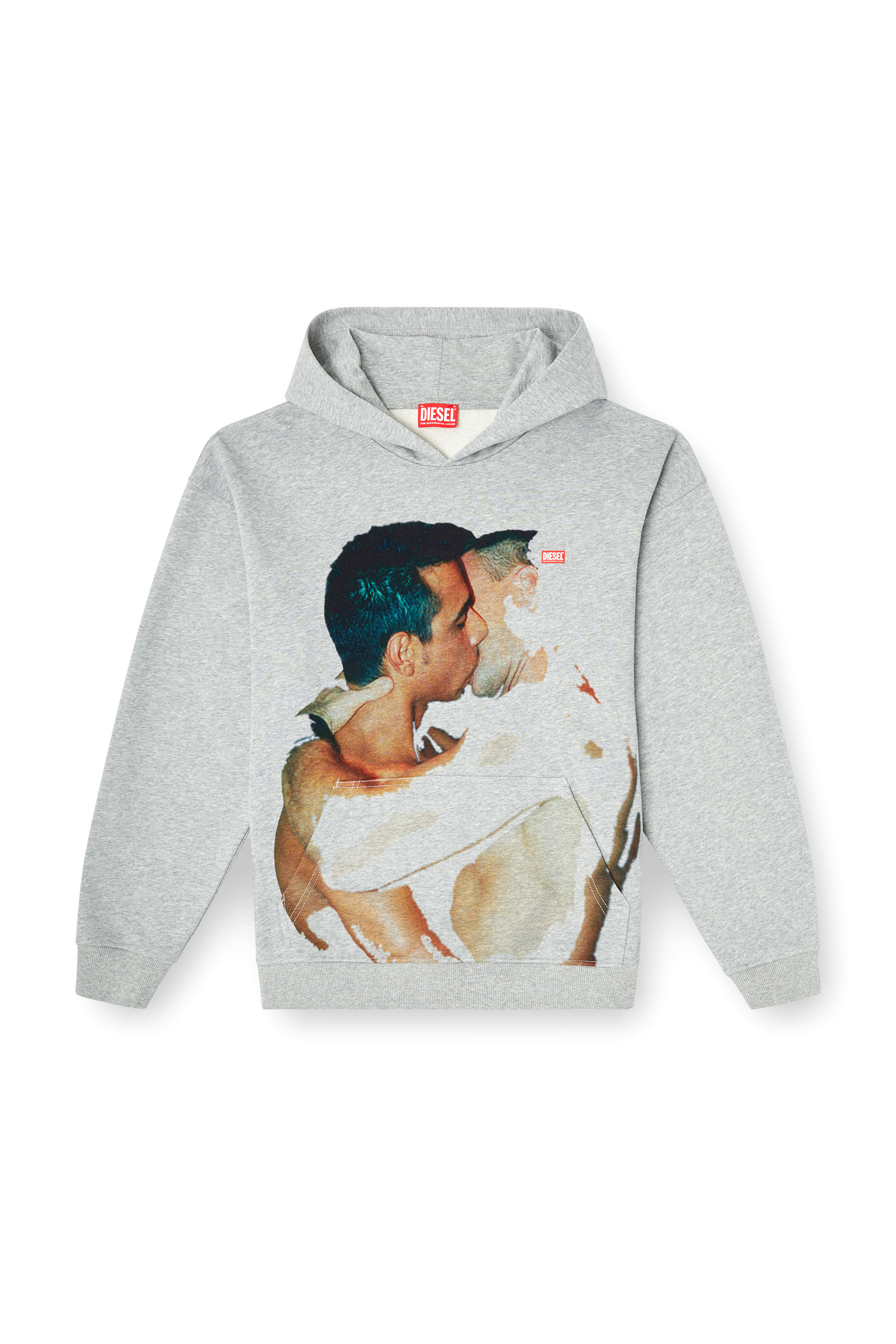 Diesel - PR-S-BOXT-HOOD-TOM25, Unisex Kapuzen-Pullover mit Grafik-Print in Grau - 2