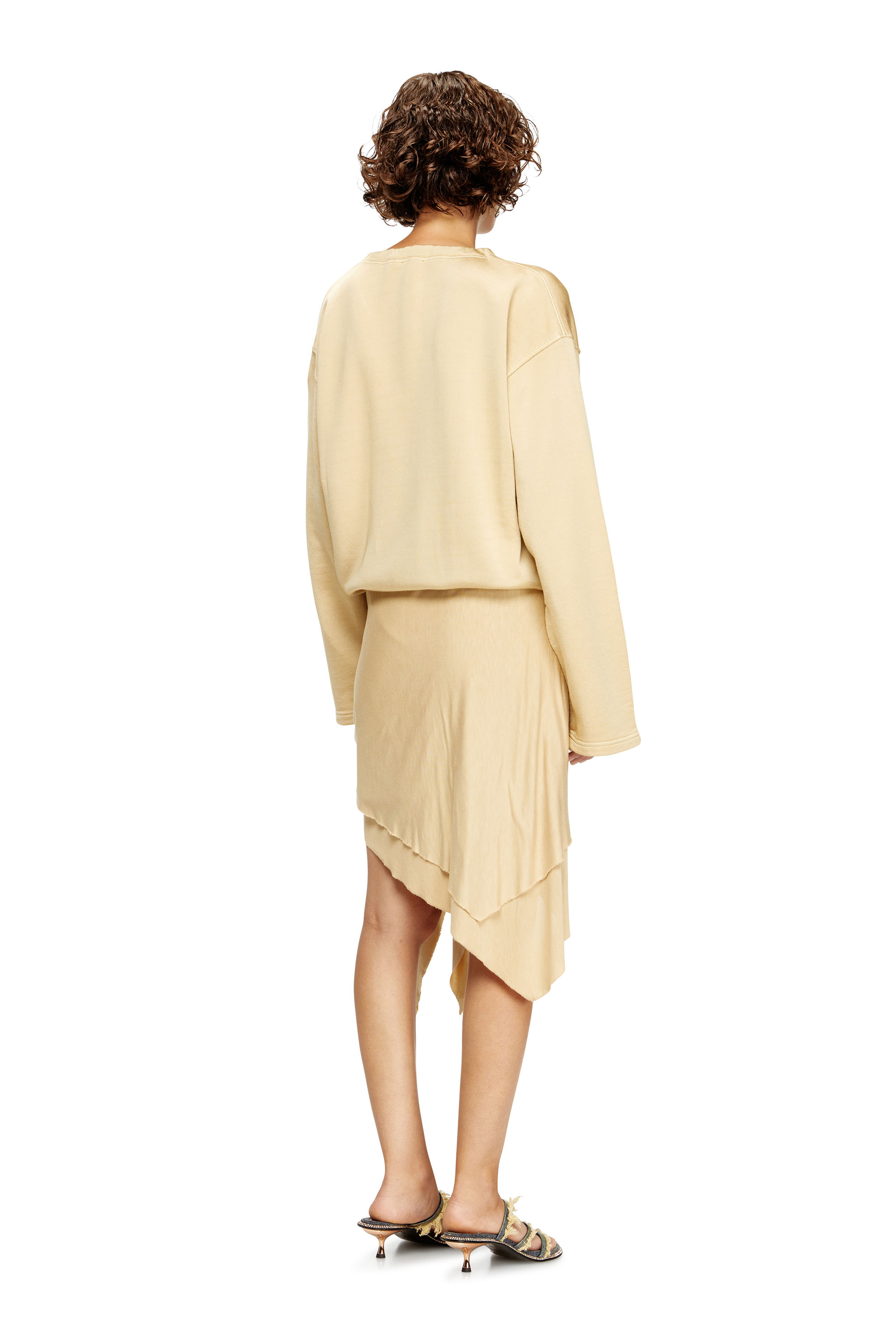 Diesel - D-CREED, Damen Drapiertes Kleid mit gerafftem Rock in Beige - 4