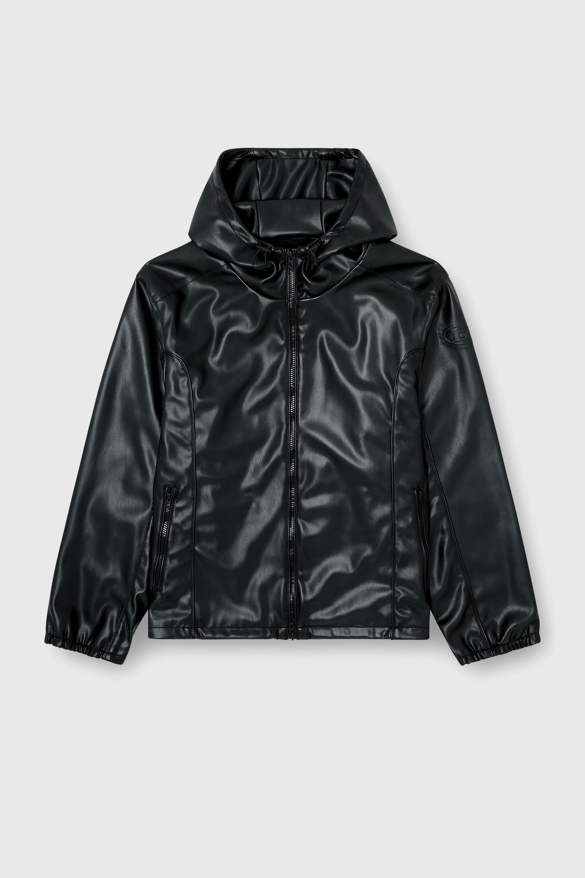 Diesel - J-HIVES-PGBX, Herren Windjacke mit Kapuze aus beschichtetem Stoff in Schwarz - 2