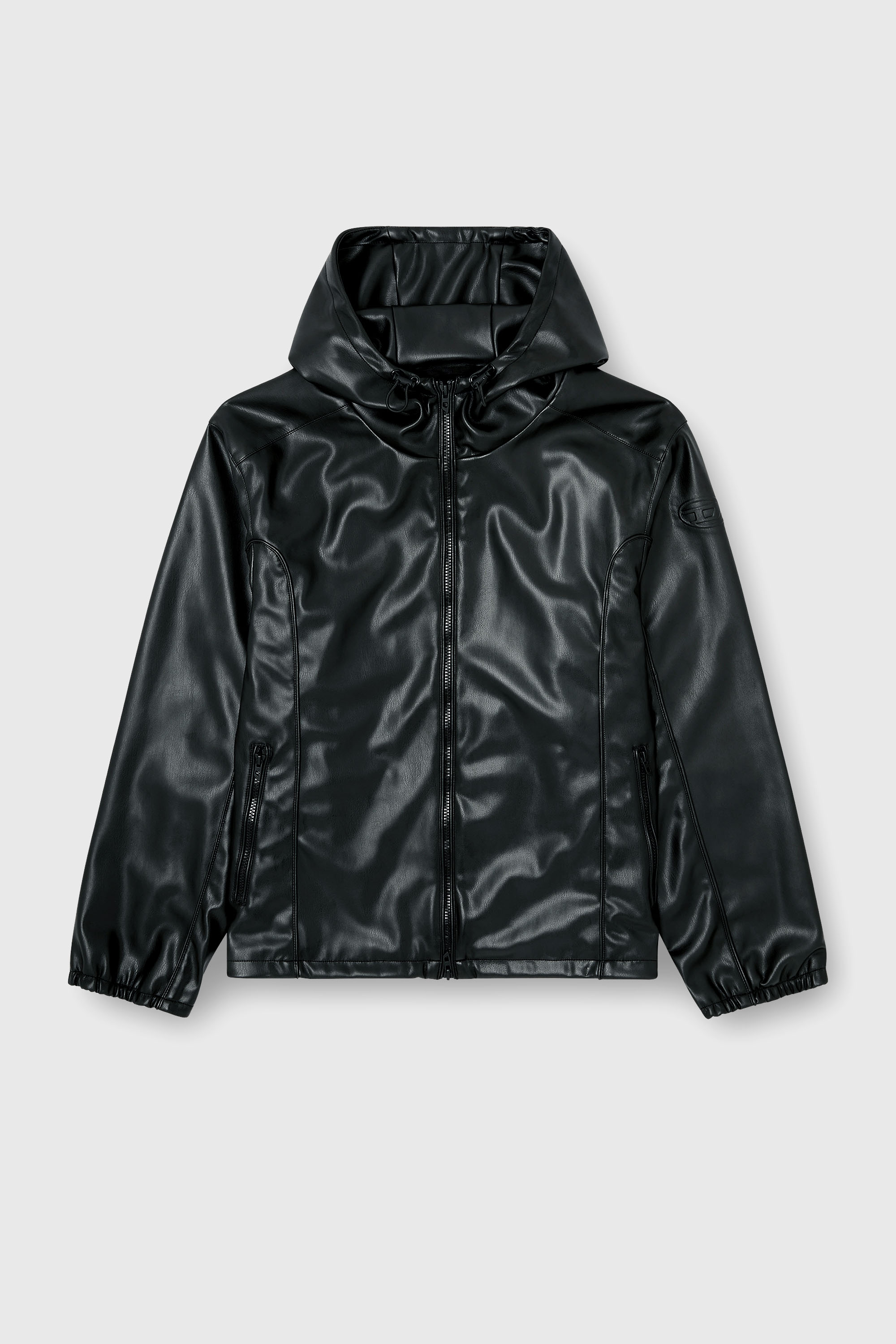 Diesel - J-HIVES-PGBX, Herren Windjacke mit Kapuze aus beschichtetem Stoff in Schwarz - 2