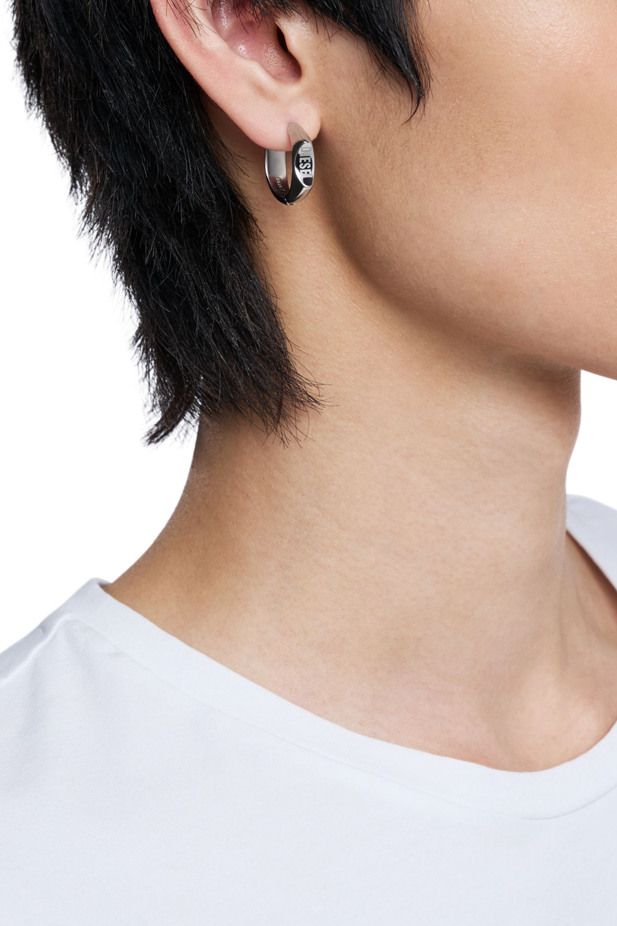 Diesel - DX1631040 JEWELLERY, Unisex Creolenohrring aus Edelstahl in Silber - 4