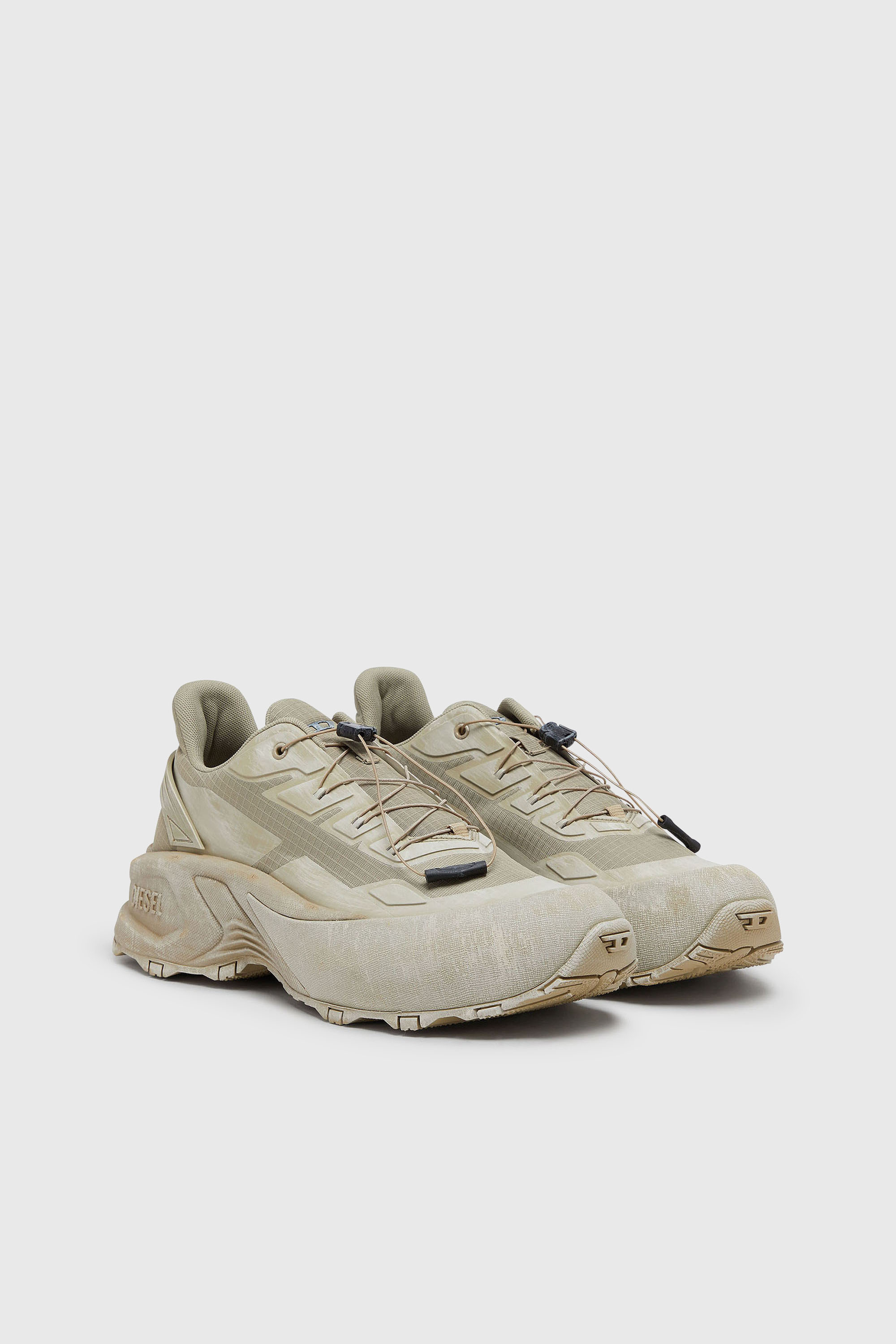 Diesel - D-CAGE RUNNER, Herren D-Cage-Distressed Chunky-Sneaker aus Ripstop in Armeegr&uuml;n - 2
