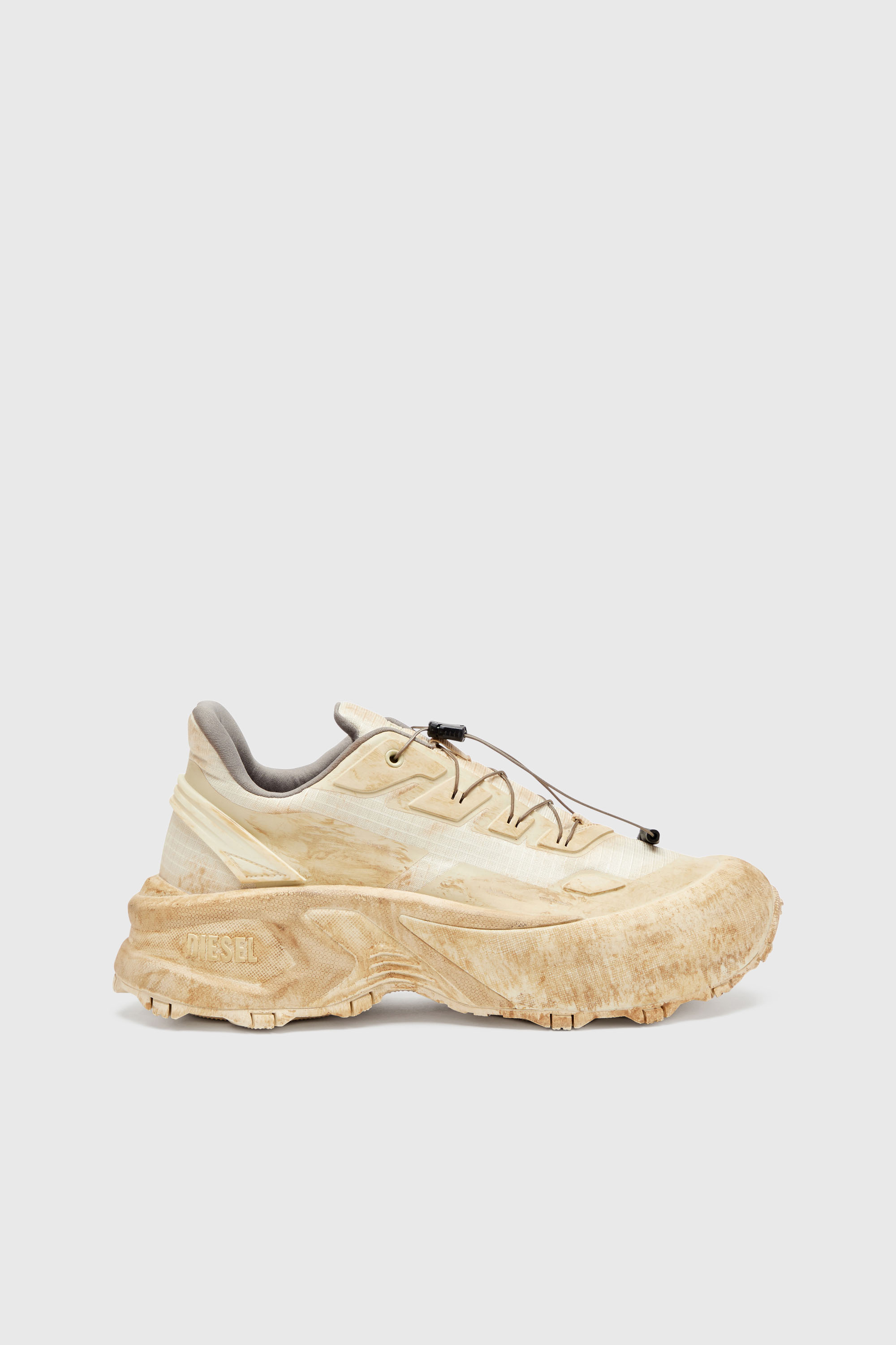 Diesel - D-CAGE RUNNER, Herren D-Cage-Distressed Chunky-Sneaker aus Ripstop in Beige - 1