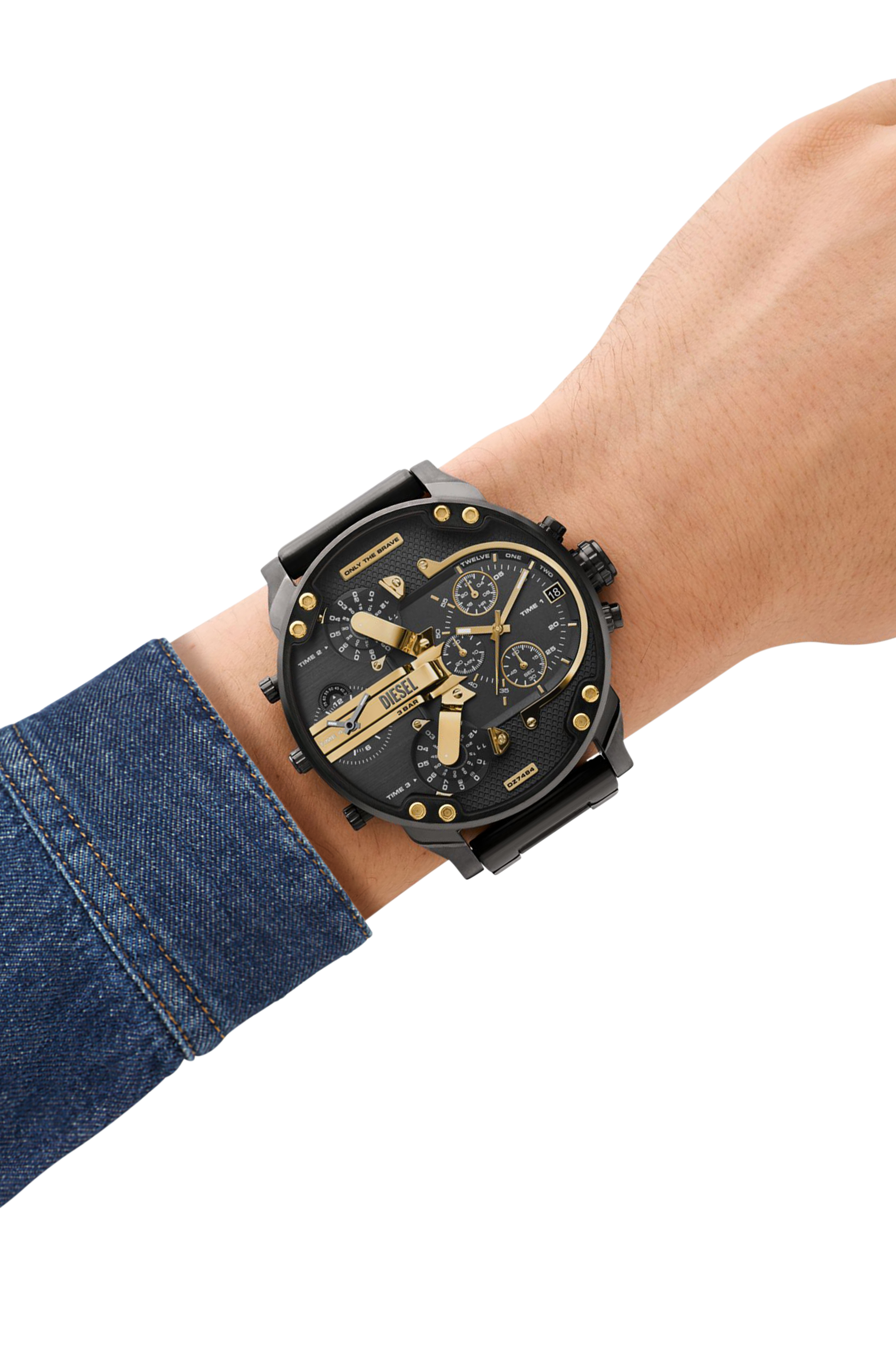 Diesel - DZ7484, Herren Mr. Daddy Armbanduhr aus zweifarbigem Edelstahl in Dunkelgrau - 4