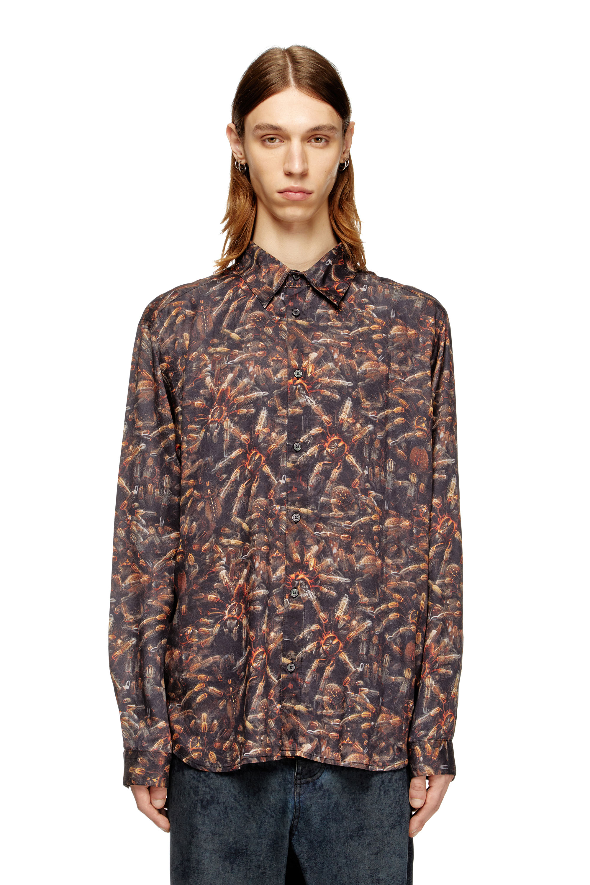 Diesel - S-SIMPLY-SPIDER-PJBK, Herren Lyocell-Hemd mit Allover-Print in null - 1