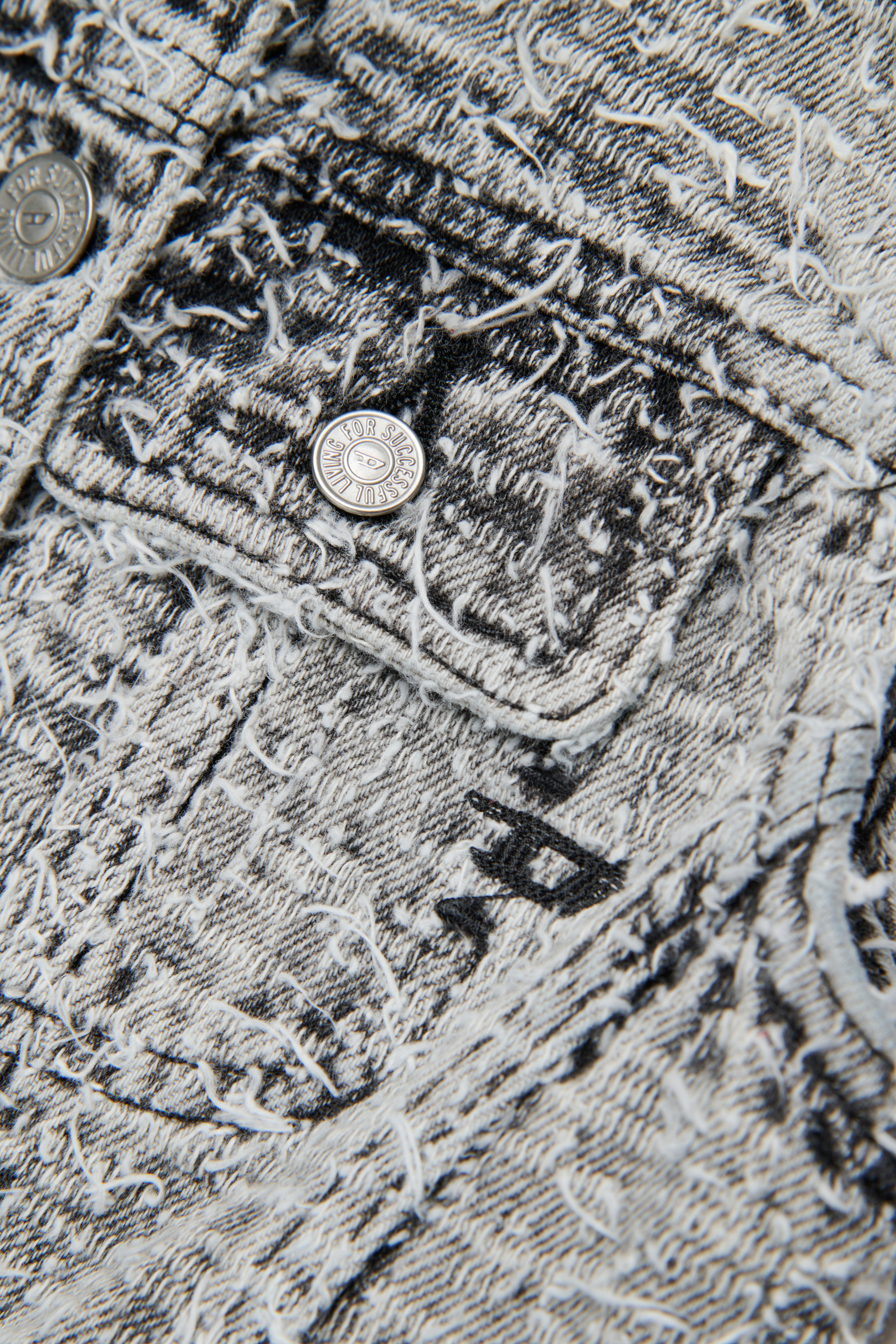 Diesel - JSLIMMY-SM-J, Damen Jeansweste mit ausgefranstem Struktur in Grau - 4