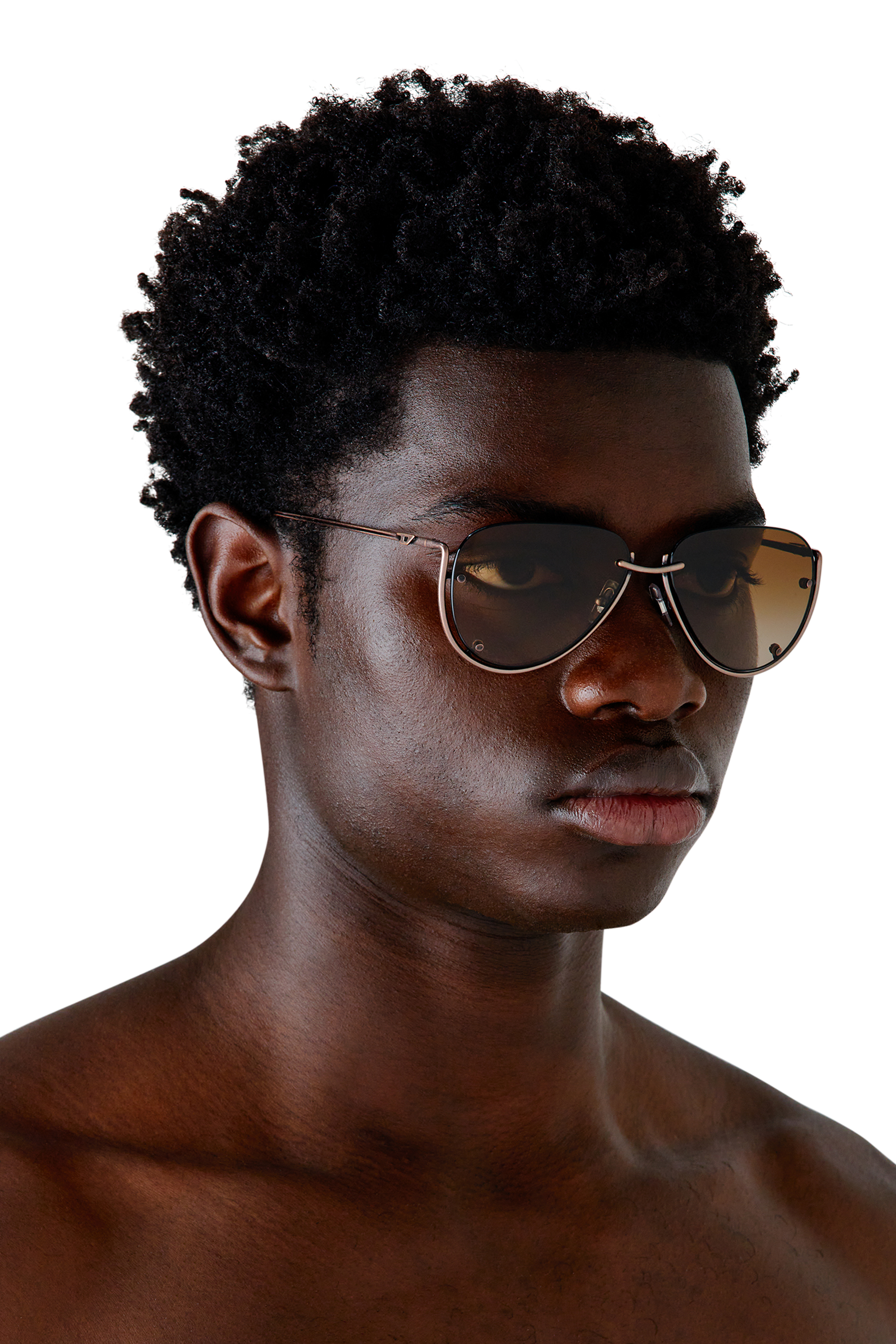 Diesel - 0DL1003, Unisex Brille in Pilotenform in Bronze - 4