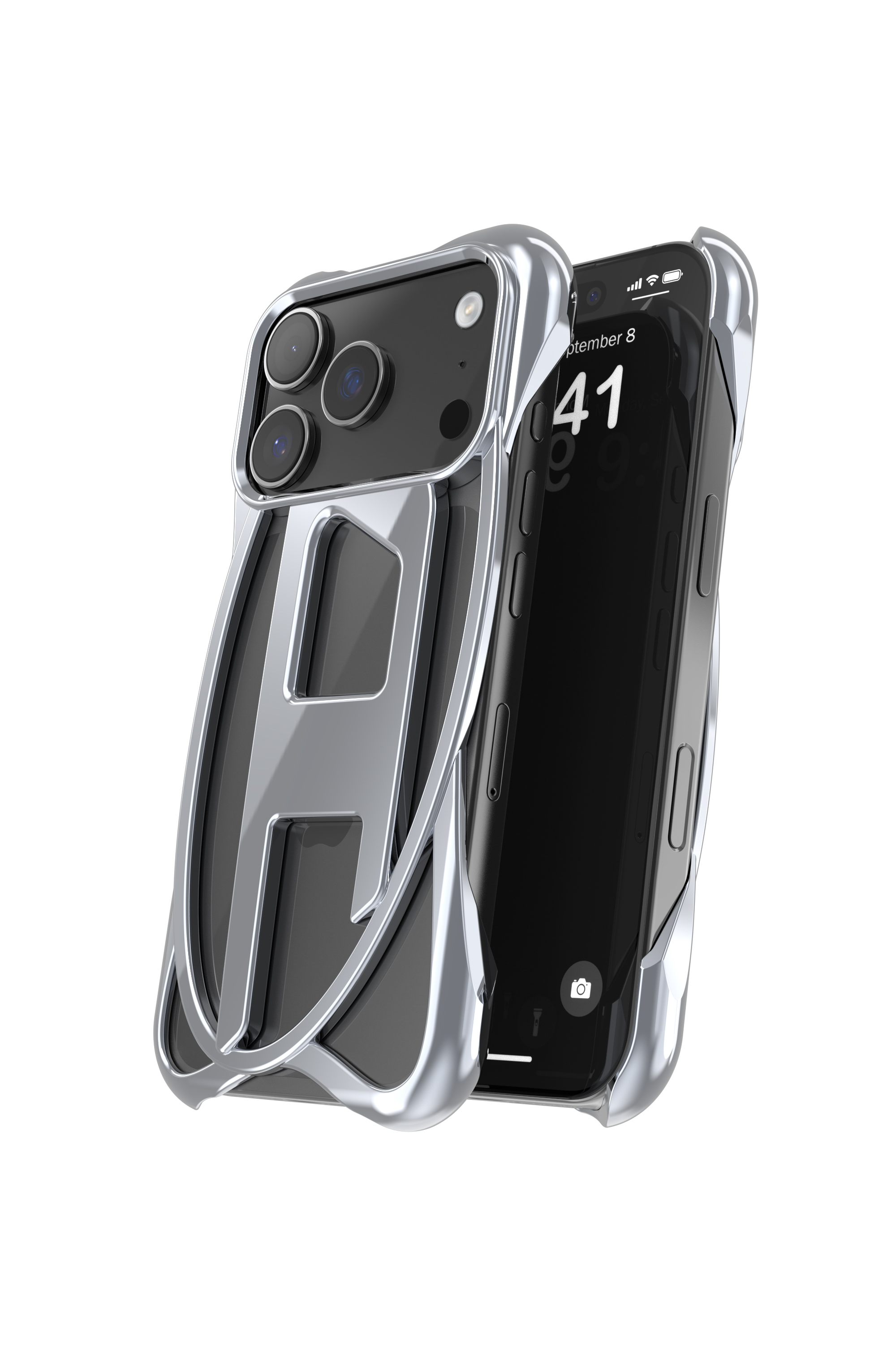 Diesel - 60445  D FRAME CASE, Unisex Caged D Glänzende Hülle für iPhone 17 Pro in Dunkelgrau - 3