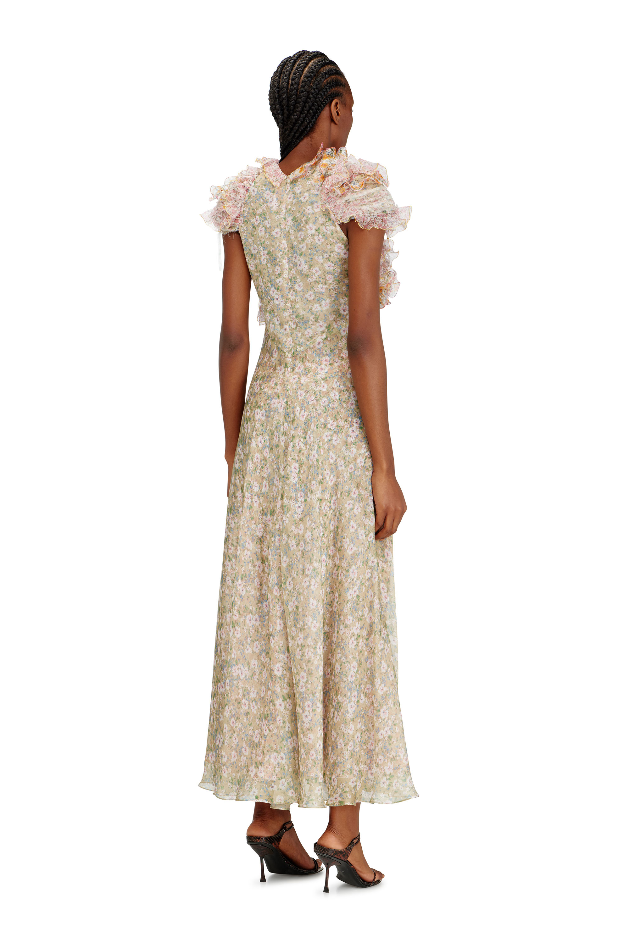 Diesel - D-FIBY, Damen Seidenkleid mit Blumenmuster in Bunt - 4