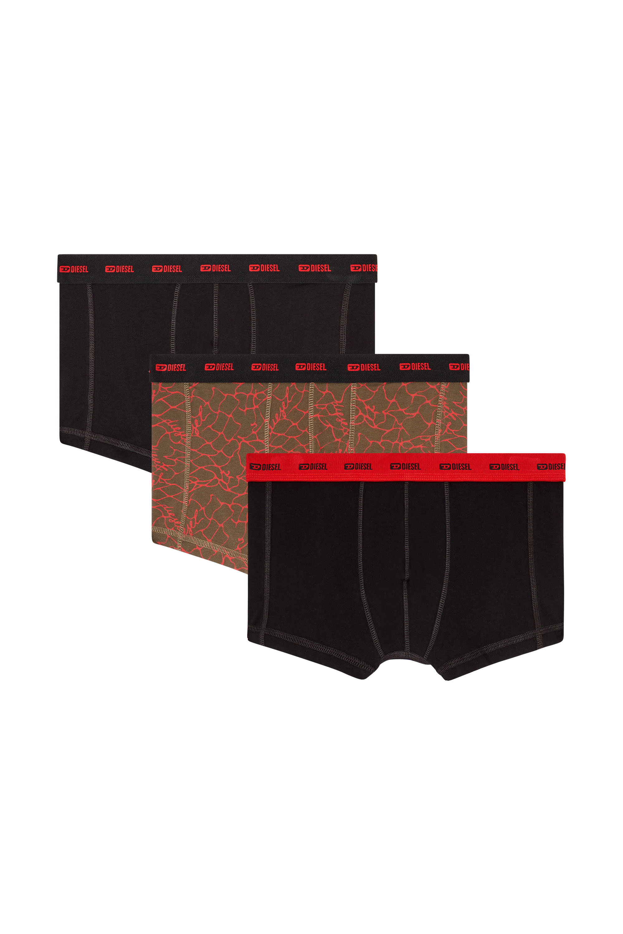 Diesel - DAMIEN-UTLT-3PACK, Herren Dreierpack Trunks mit grafischem Motiv in Bunt - 1