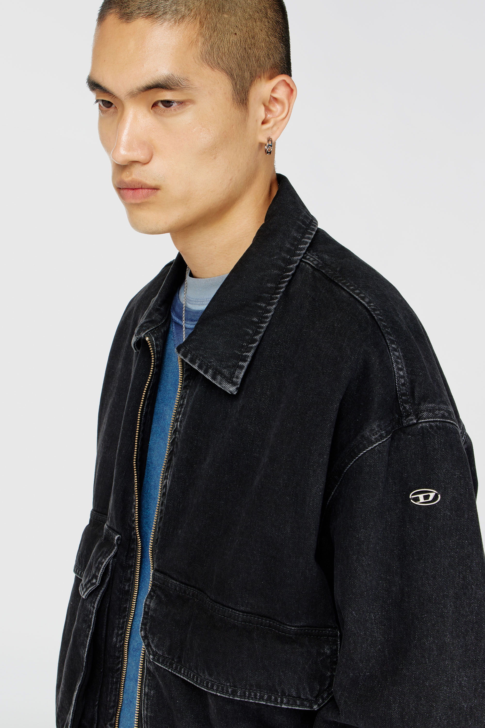 Diesel - D-KURZ, Unisex Jacke aus Denim in Schwarz - 5