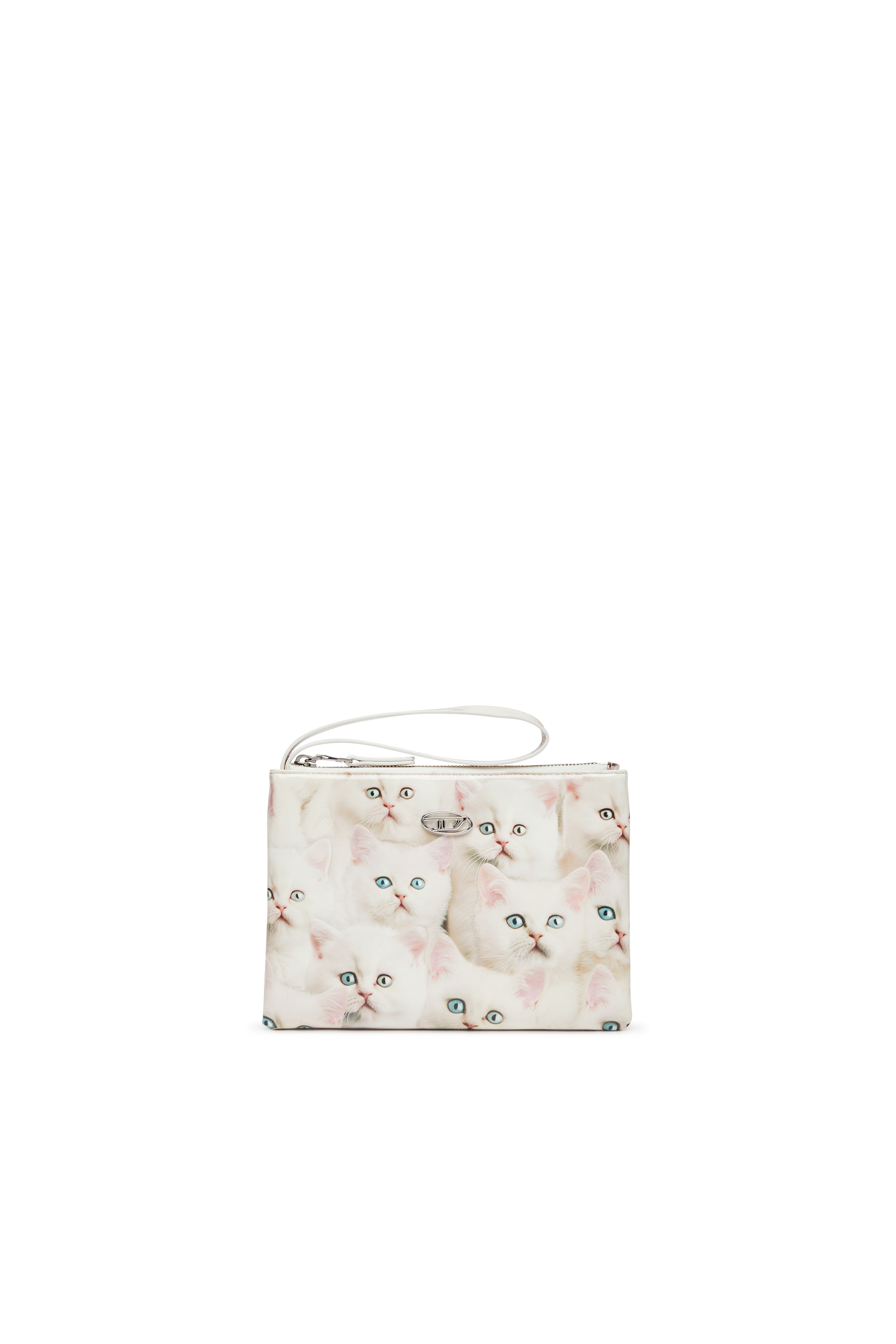 Diesel - PLAY POUCH II, Damen Pouch aus bedrucktem glänzendem PU in Weiß - 1