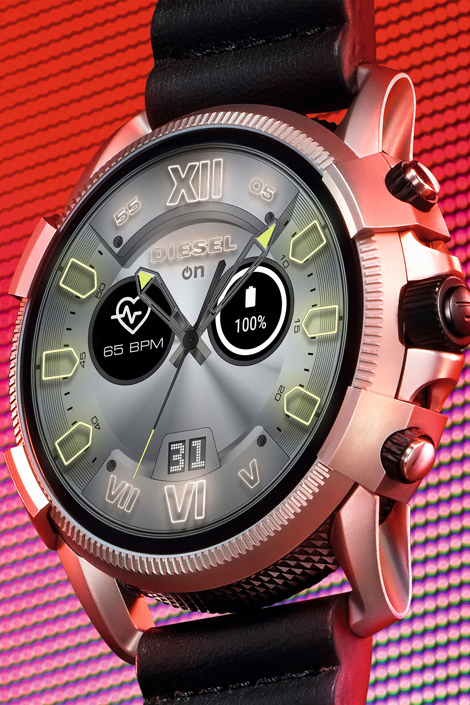 Diesel - DT2008, Herren Full Guard 2.5 smartwatch schwarzes leder in Schwarz - 4