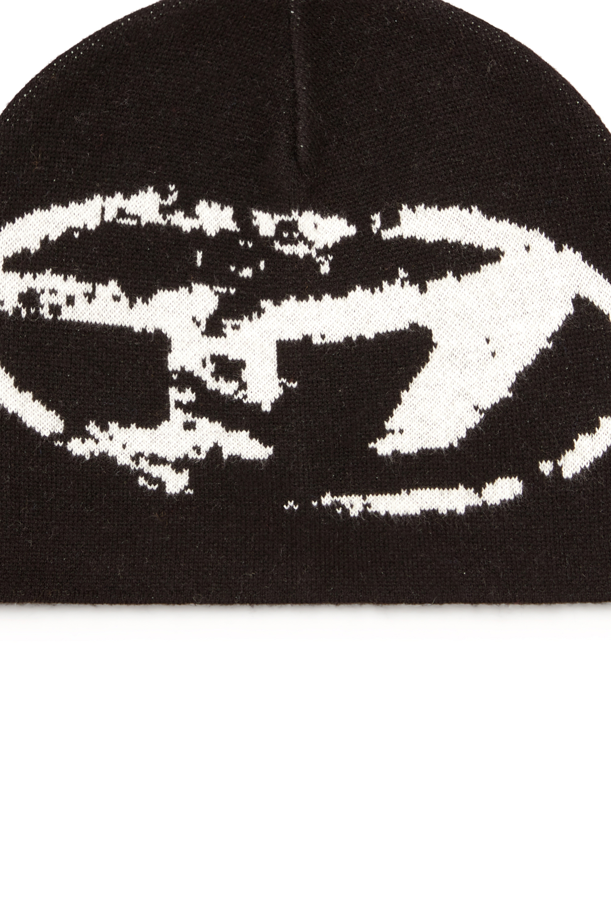 Diesel - K-APITAN, Unisex M&uuml;tze aus Wollmischung mit Oval D Logo in Schwarz - 3