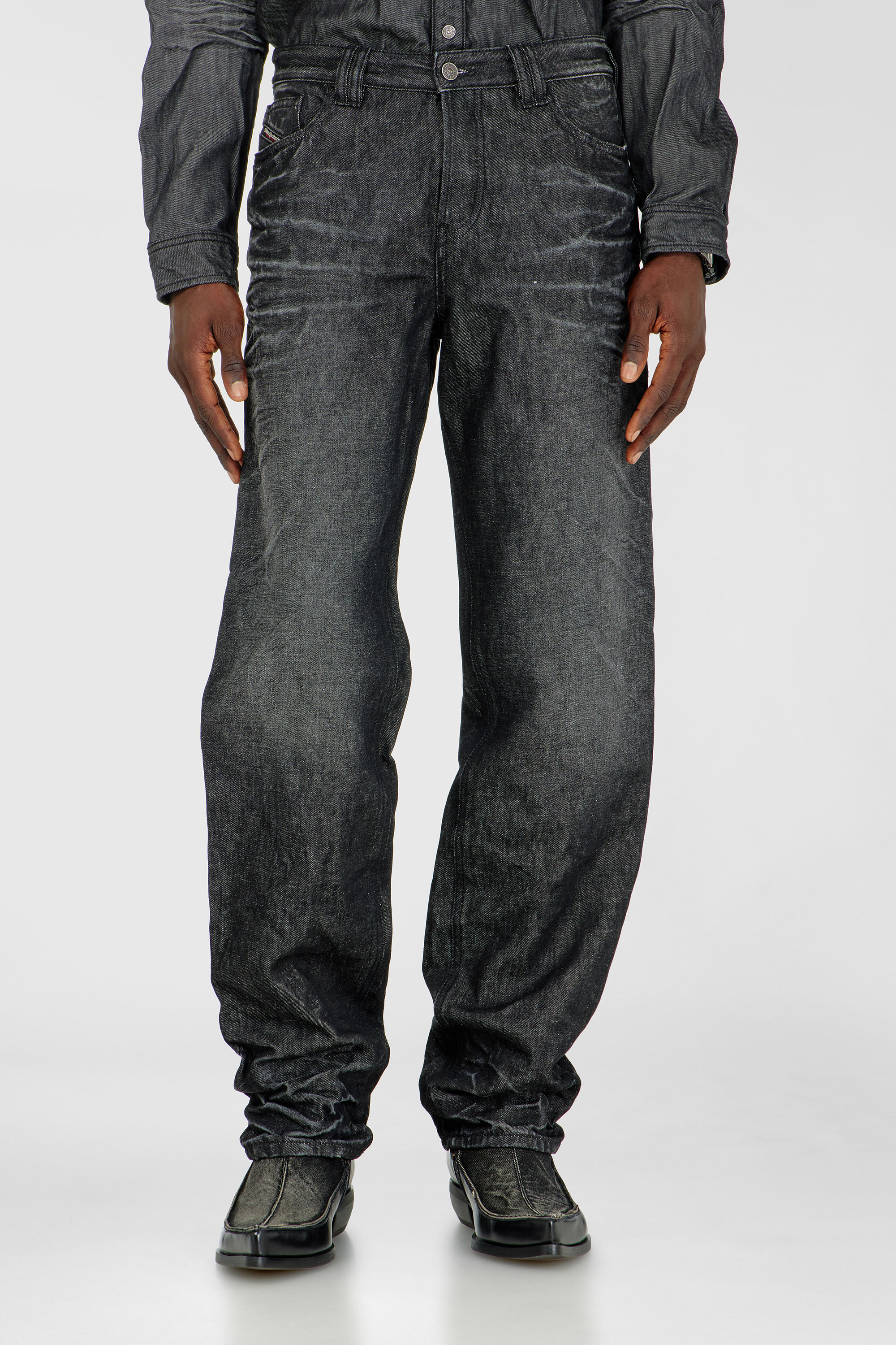 Diesel - Herren Regular Jeans 1991 D-Voeed 09R39, Schwarz/Dunkelgrau - 4