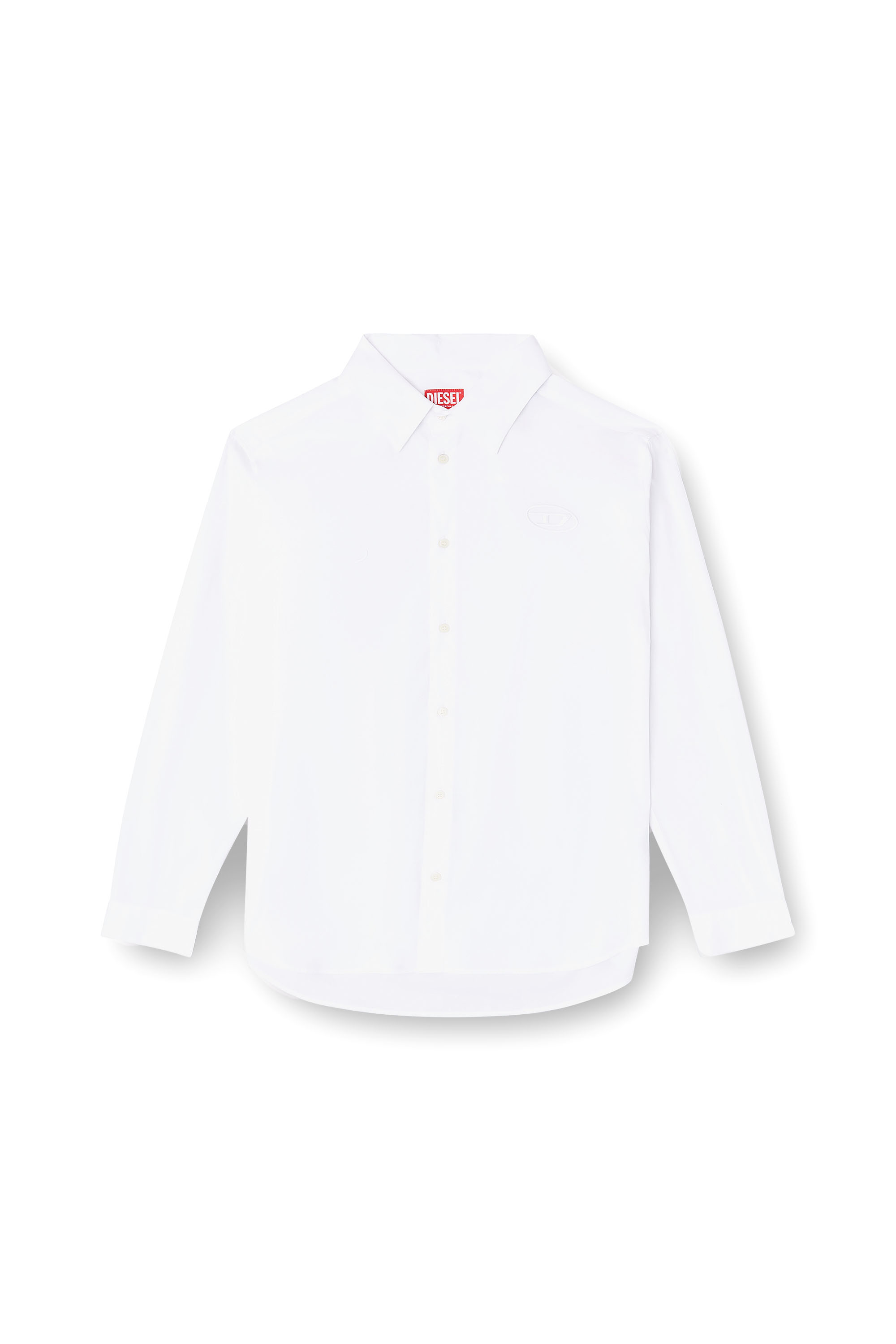 Diesel - S-SIMPLY-GSBH, Herren Stretch-Popeline-Hemd mit Stickerei in Weiß - 3