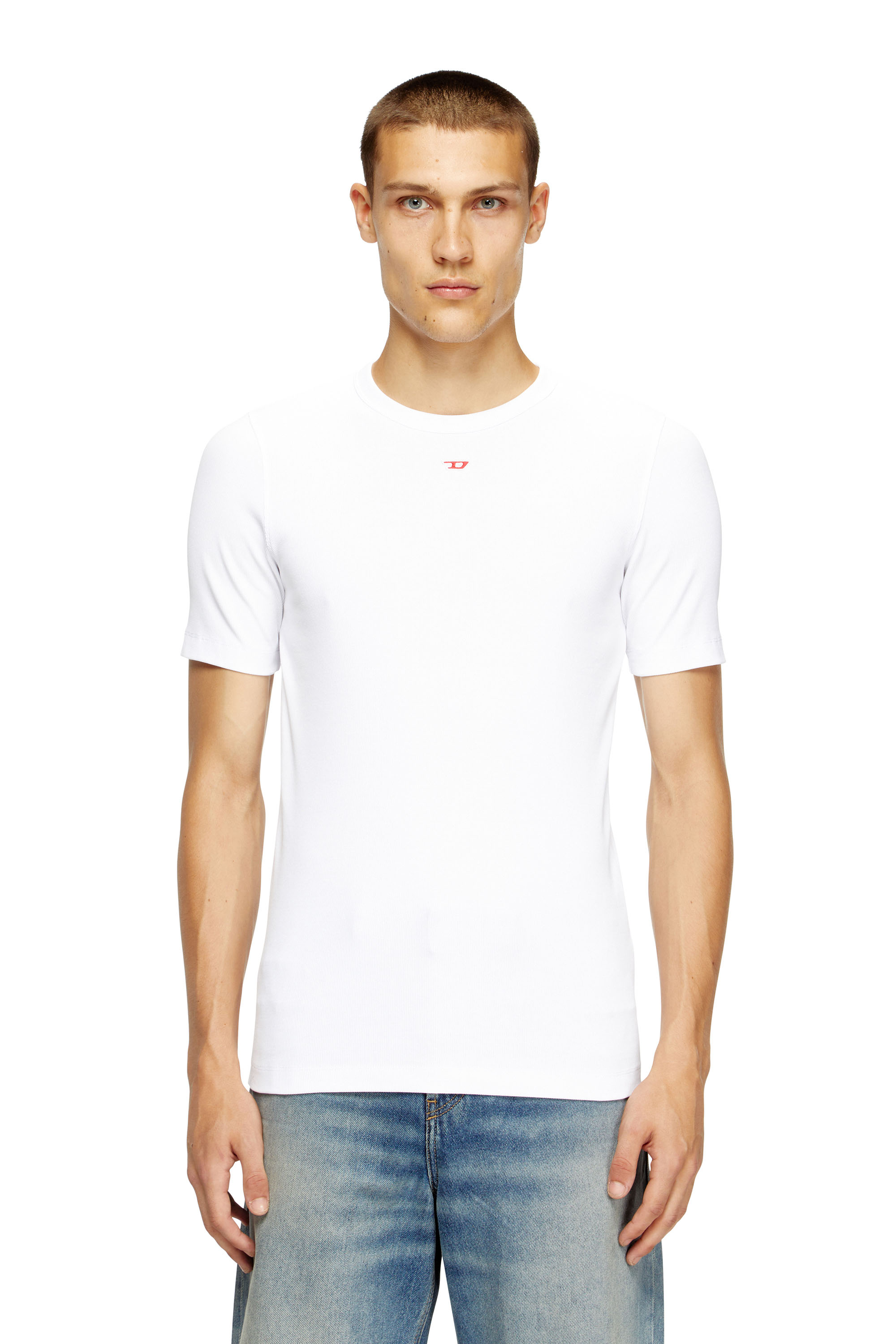 Diesel - D-RIBBER-N, Herren T-Shirt mit D-Patch in Weiß - 1