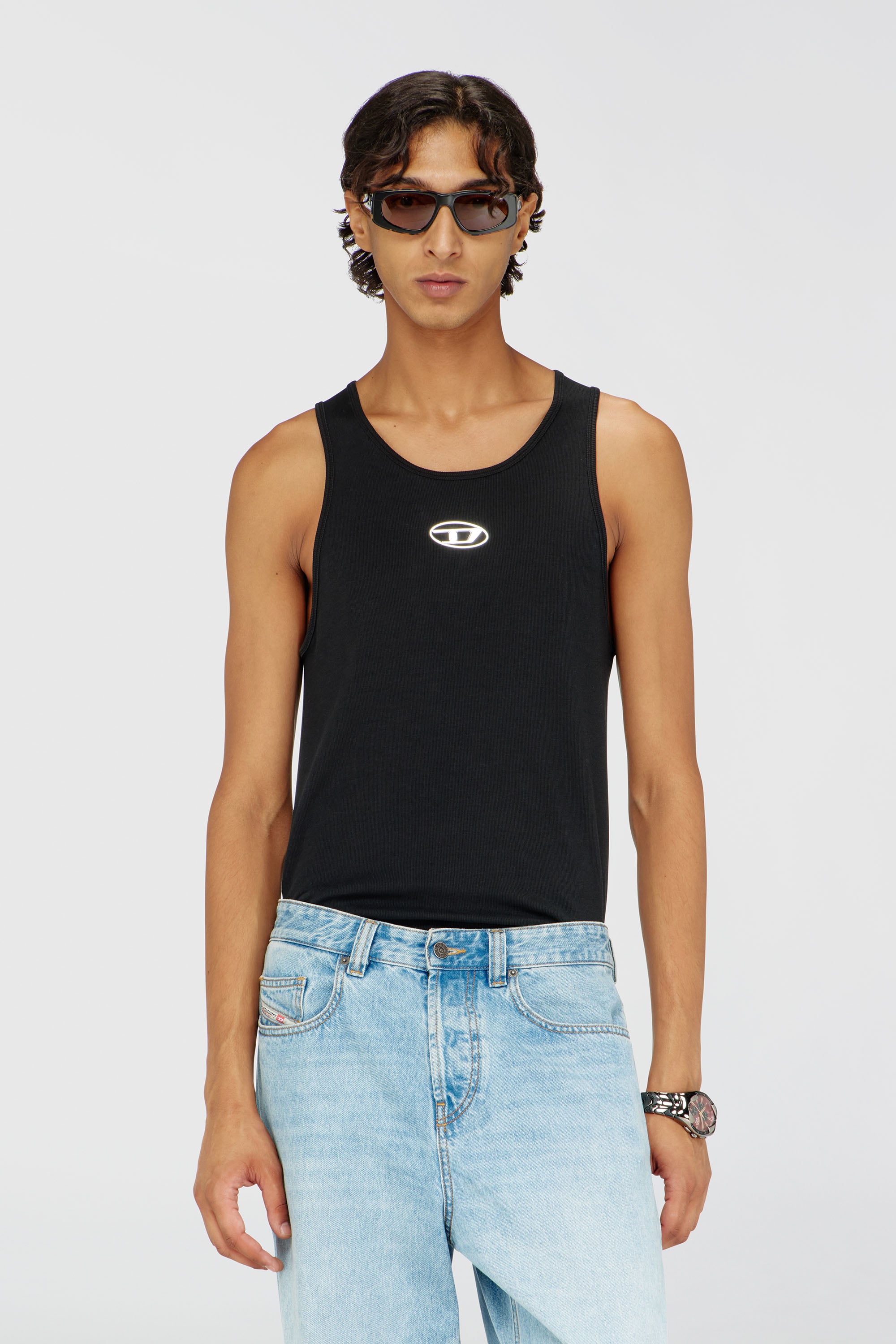 Diesel - T-LIFTY-IOD, Herren Baumwoll-Tanktop mit Logo in Schwarz - 1