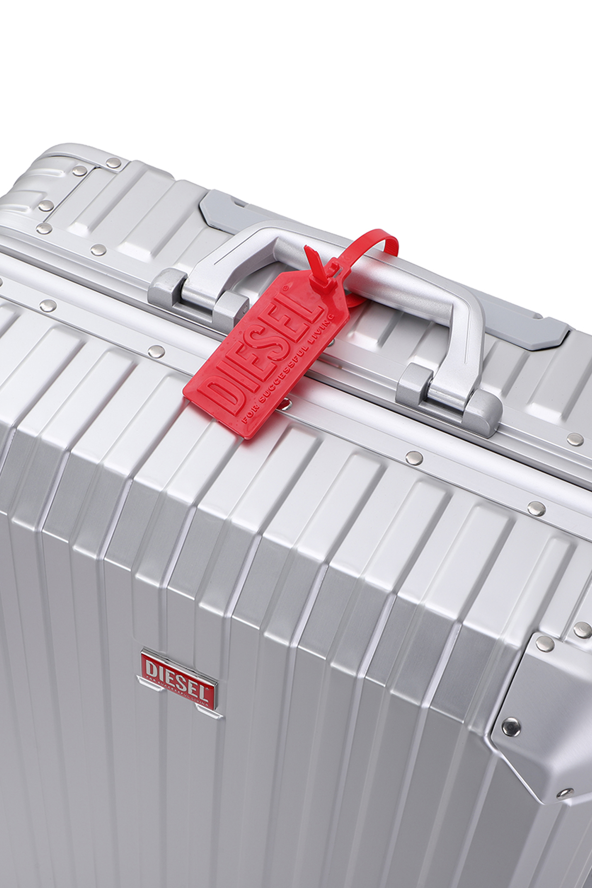 Diesel - DIESEL ALUMINUM TROLLEY- DSL002, Unisex Koffer aus Aluminium Gr&ouml;&szlig;e M in Silber - 6