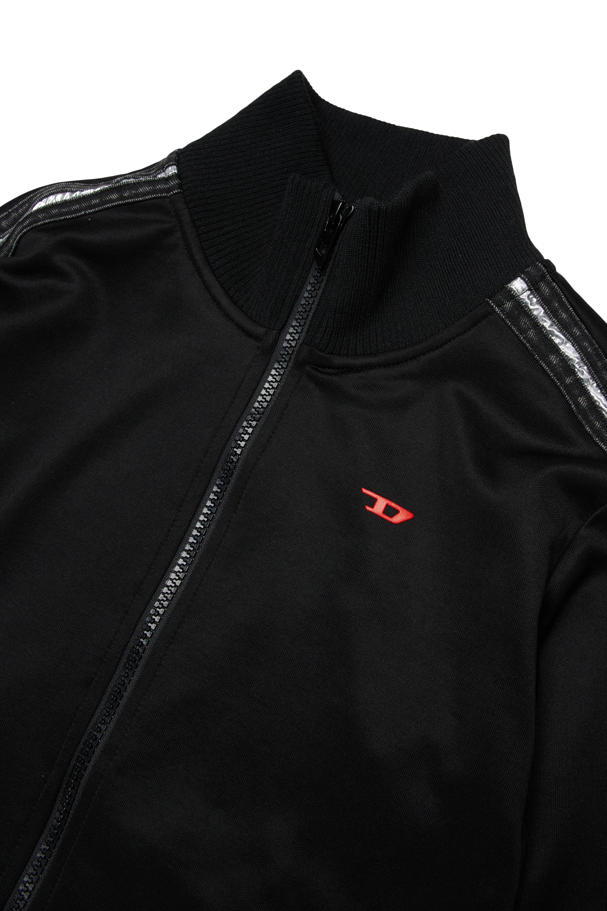 Diesel - SACARON, Herren Sweatshirt mit Rei&szlig;verschluss und Logo-Detail in Schwarz - 3