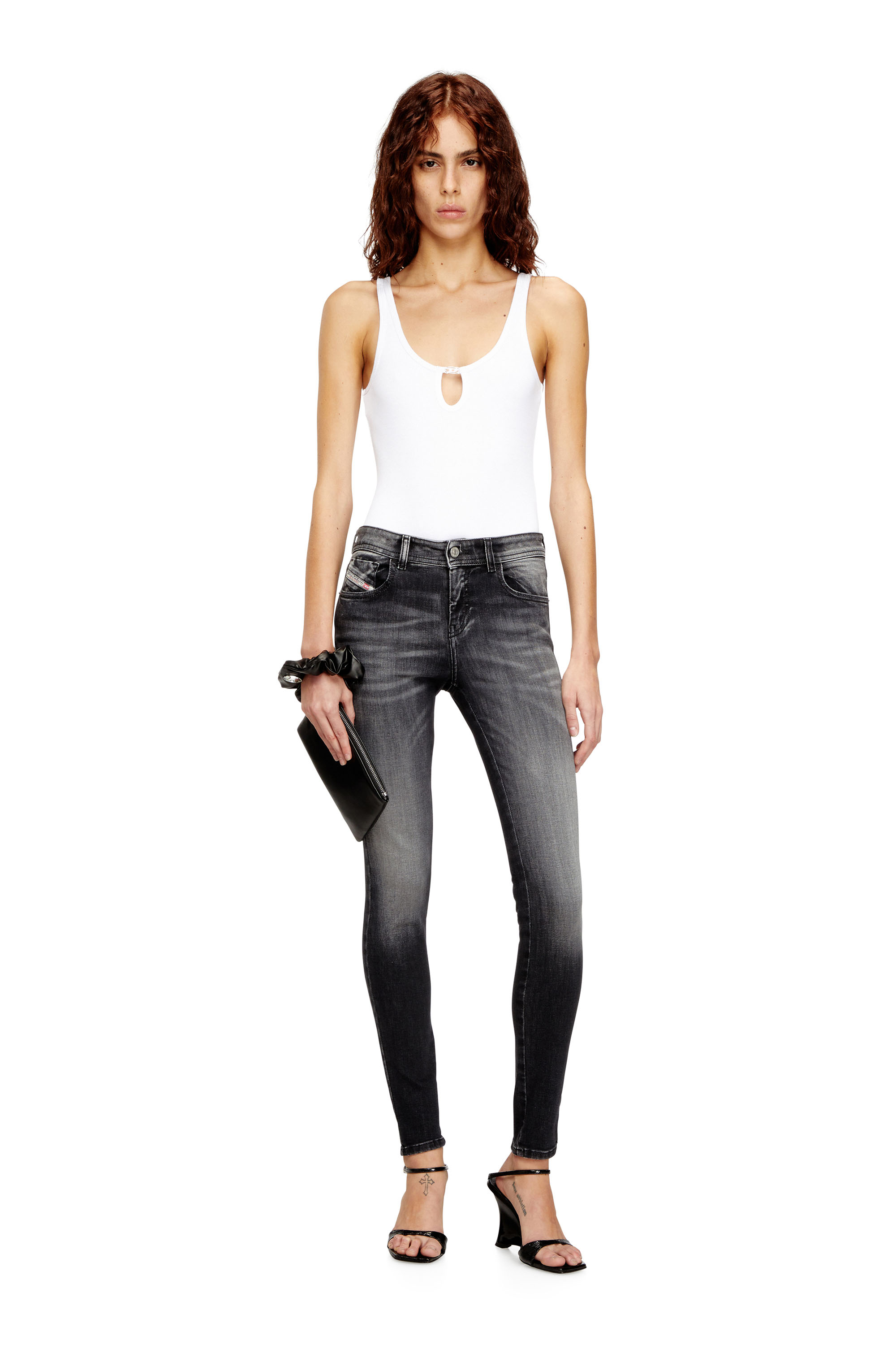 Diesel - Damen Skinny Jeans 2017 Slandy 09K97, Schwarz/Dunkelgrau - 1