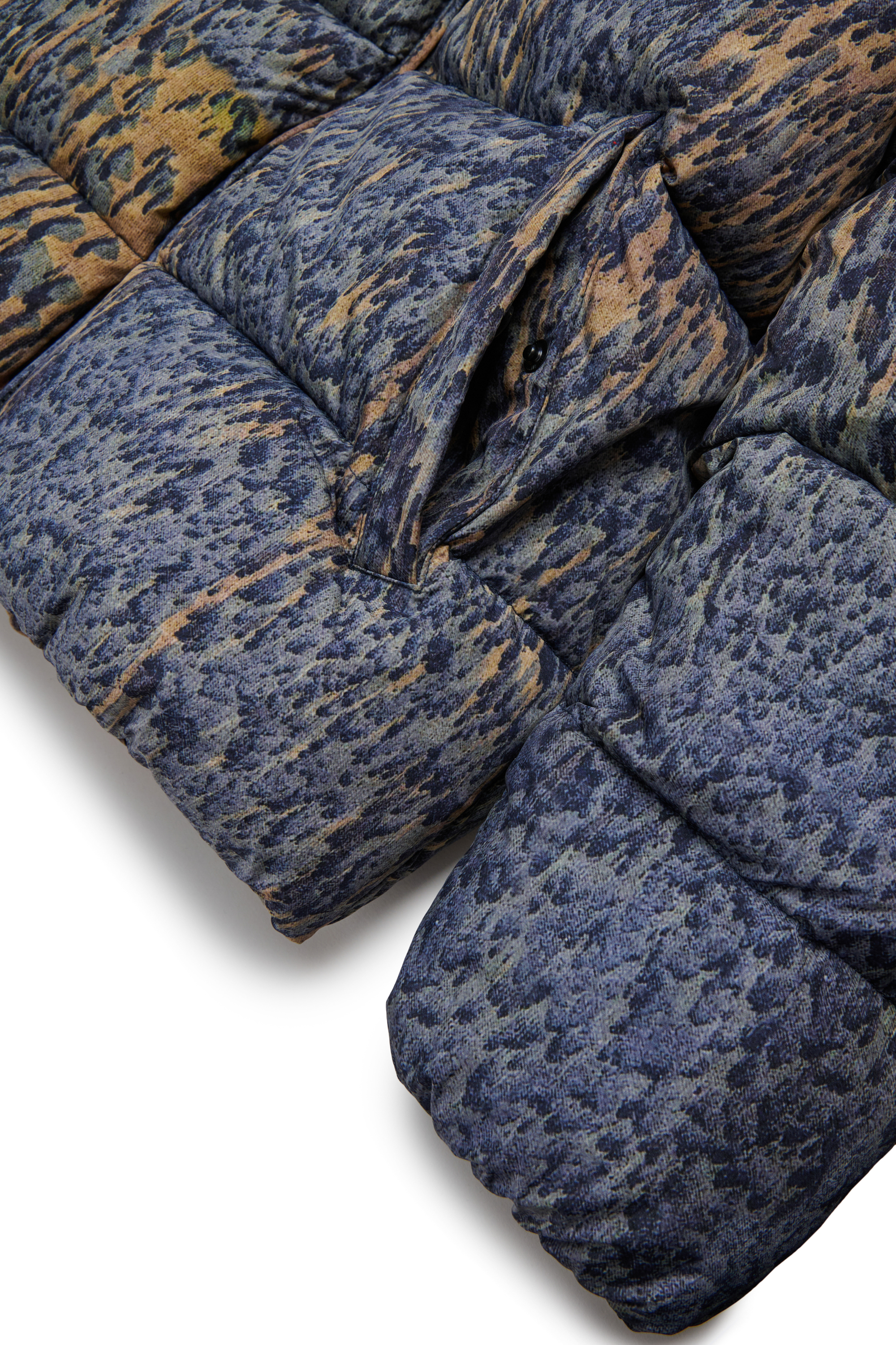 Diesel - JWBOGAERT, Herren Nylonjacke mit Allover-Print in Blau/Braun - 4