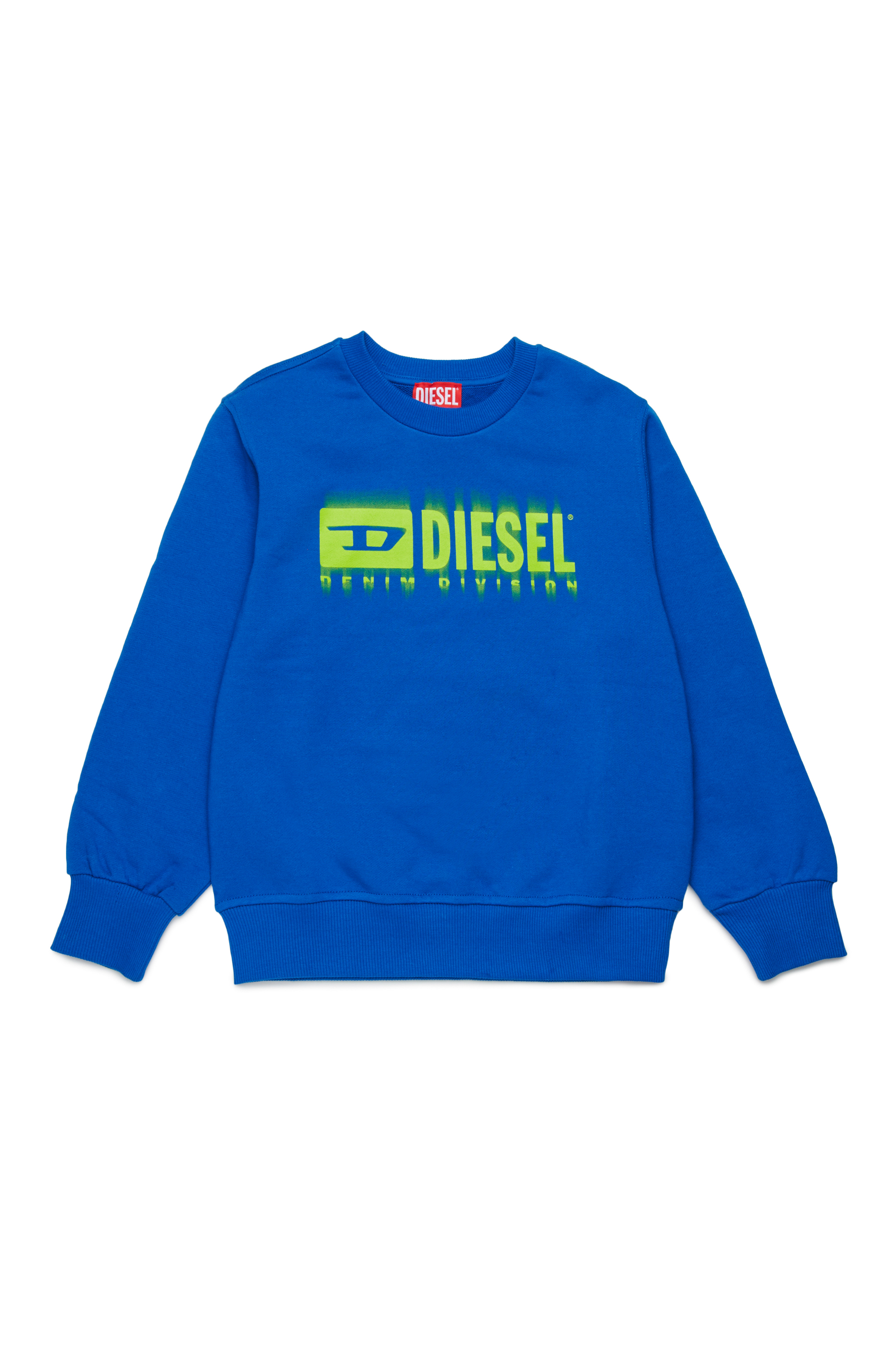 Diesel - SGINNL8 OVER, Herren Sweatshirt mit verschmiertem Logo in Blau - 1