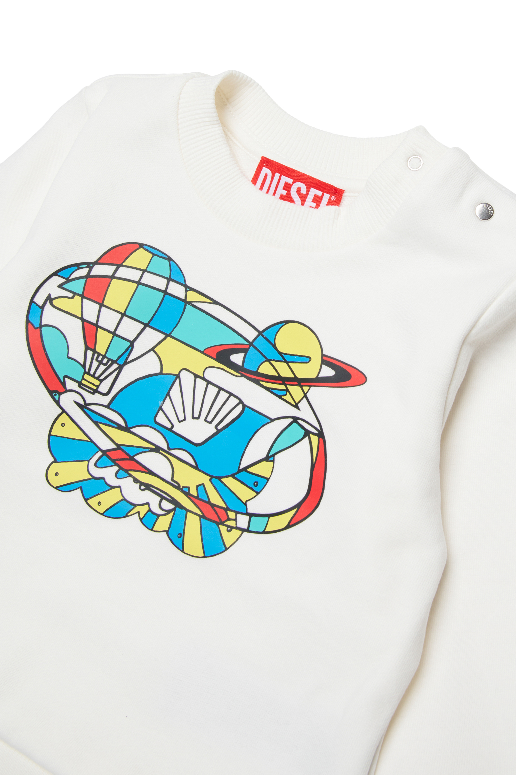 Diesel - SWIRB, Herren Sweatshirt mit optischem Print in Wei&szlig; - 3